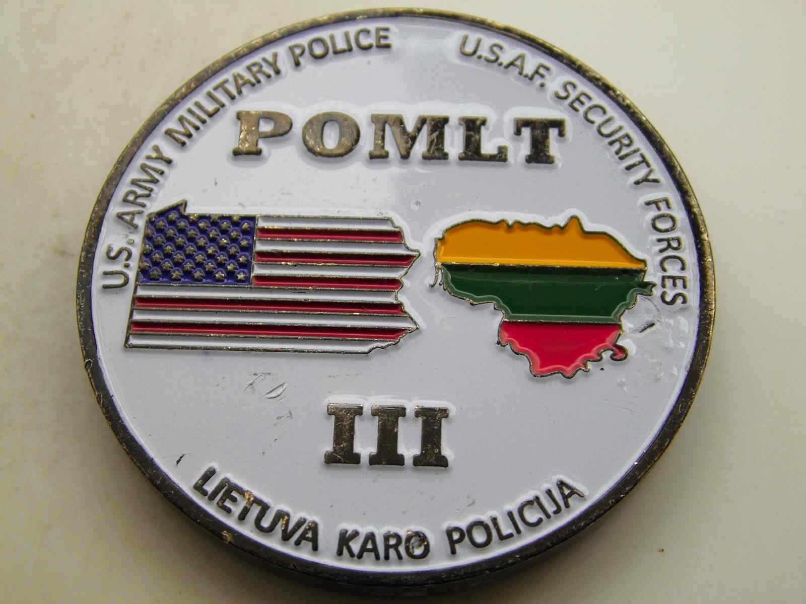 U.S. ARMY MILITARY POLICE U.S.A.F. SECURITY FORCES POMLT CHALLENGE COIN