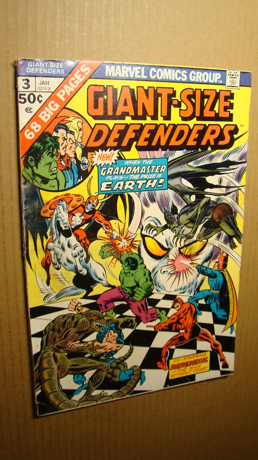 GIANT-SIZE DEFENDERS 3 *HIGH GRADE* 1ST APPEARANCE OF KORVAC GRANDMASTER JS65