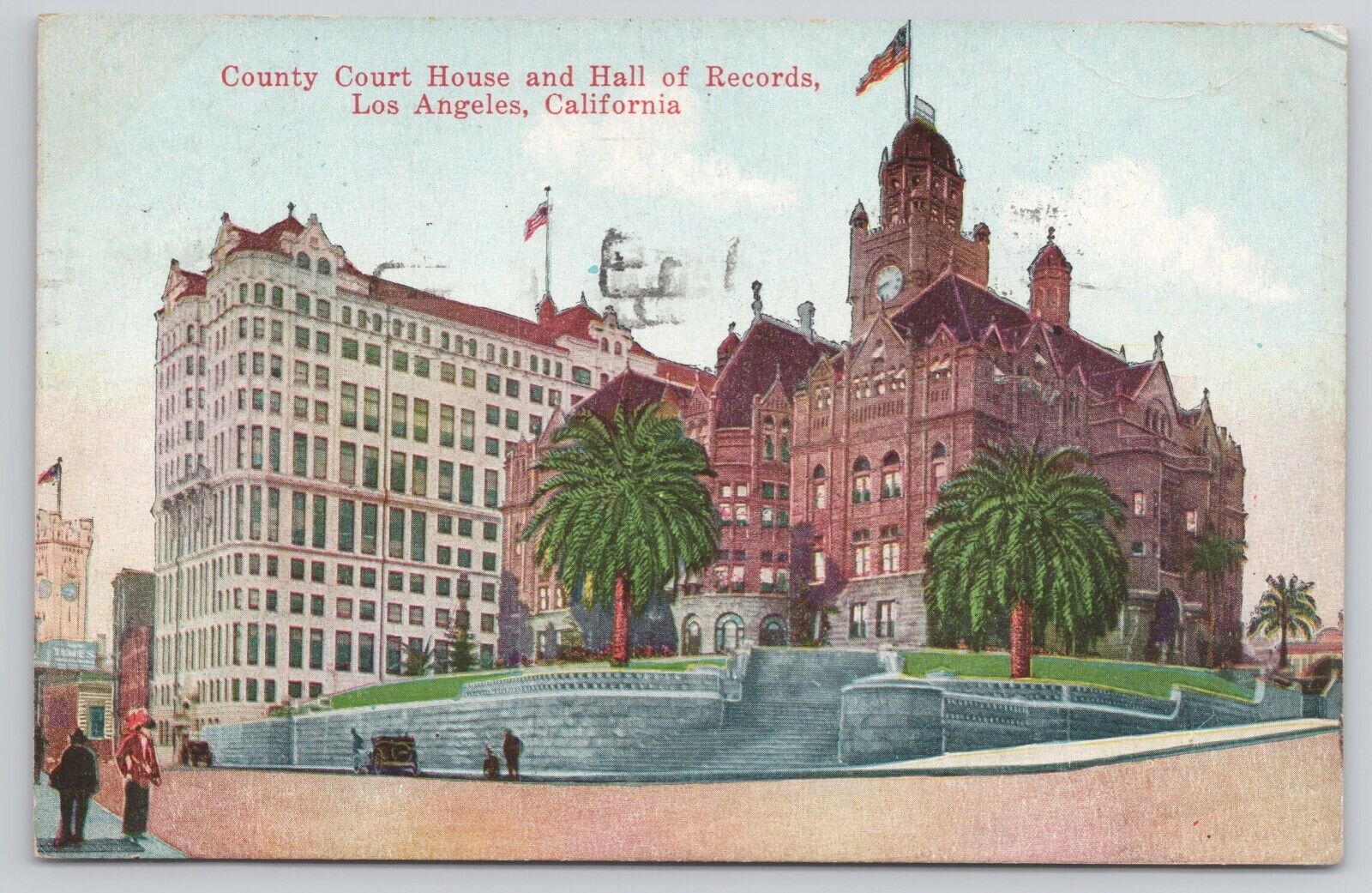1920 Los Angeles California CA County Court House Hall of Records Postcard