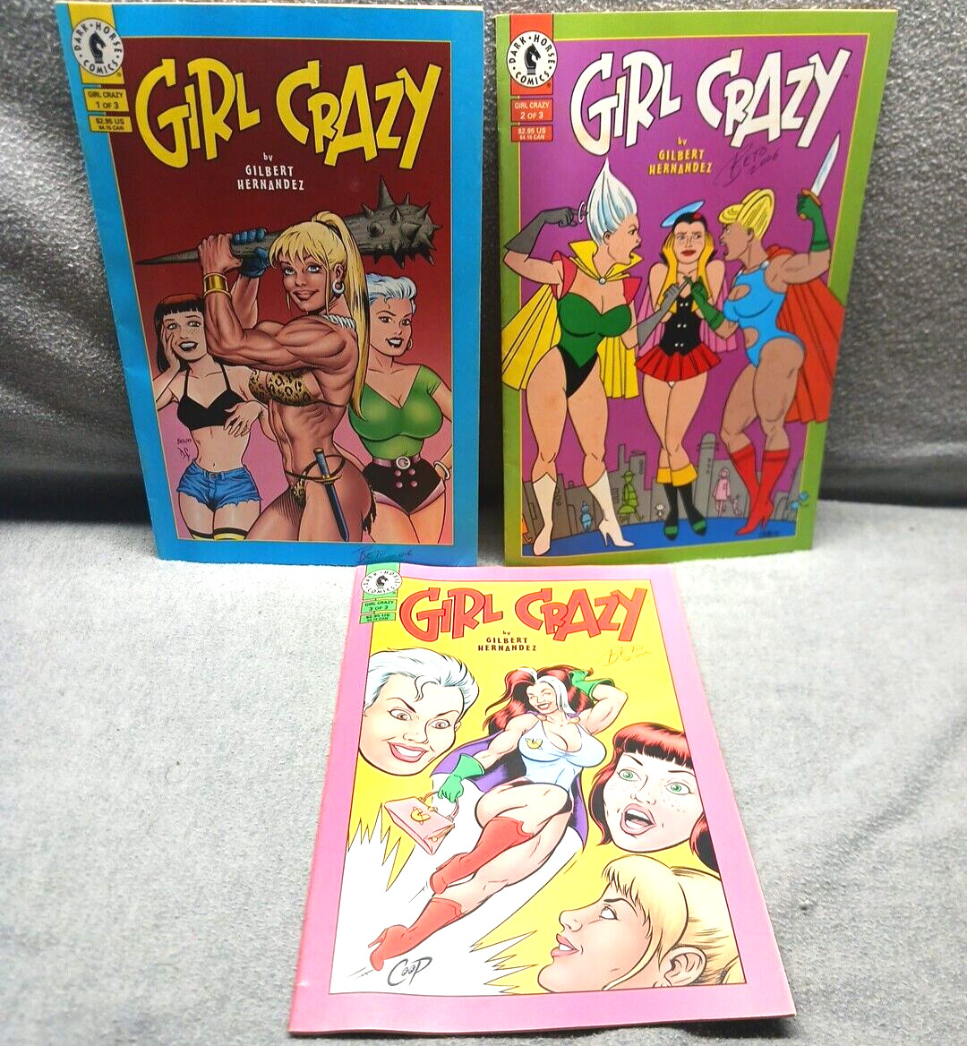 Girl Crazy Issue #1-3 Dark Horse Comics. Dave Stevens Cover SIGNED COVERS