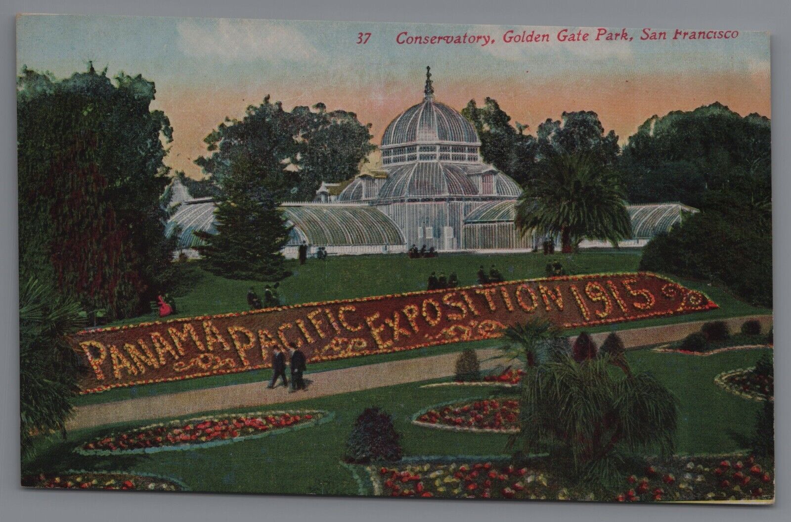 Conservatory Golden Gate Park San Francisco Panama Pacific Expo 1915 postcard A6