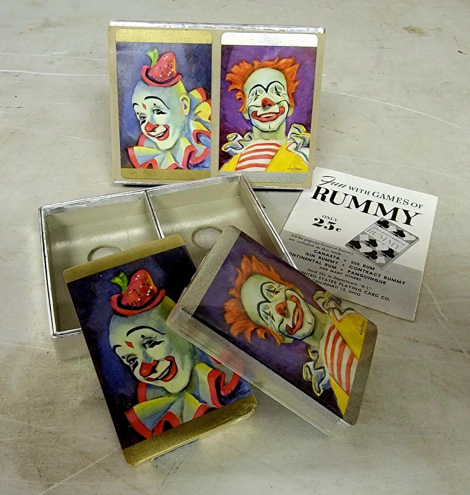 Vintage Sealed Congress Playing Cards Clowns Cel-u-tone 