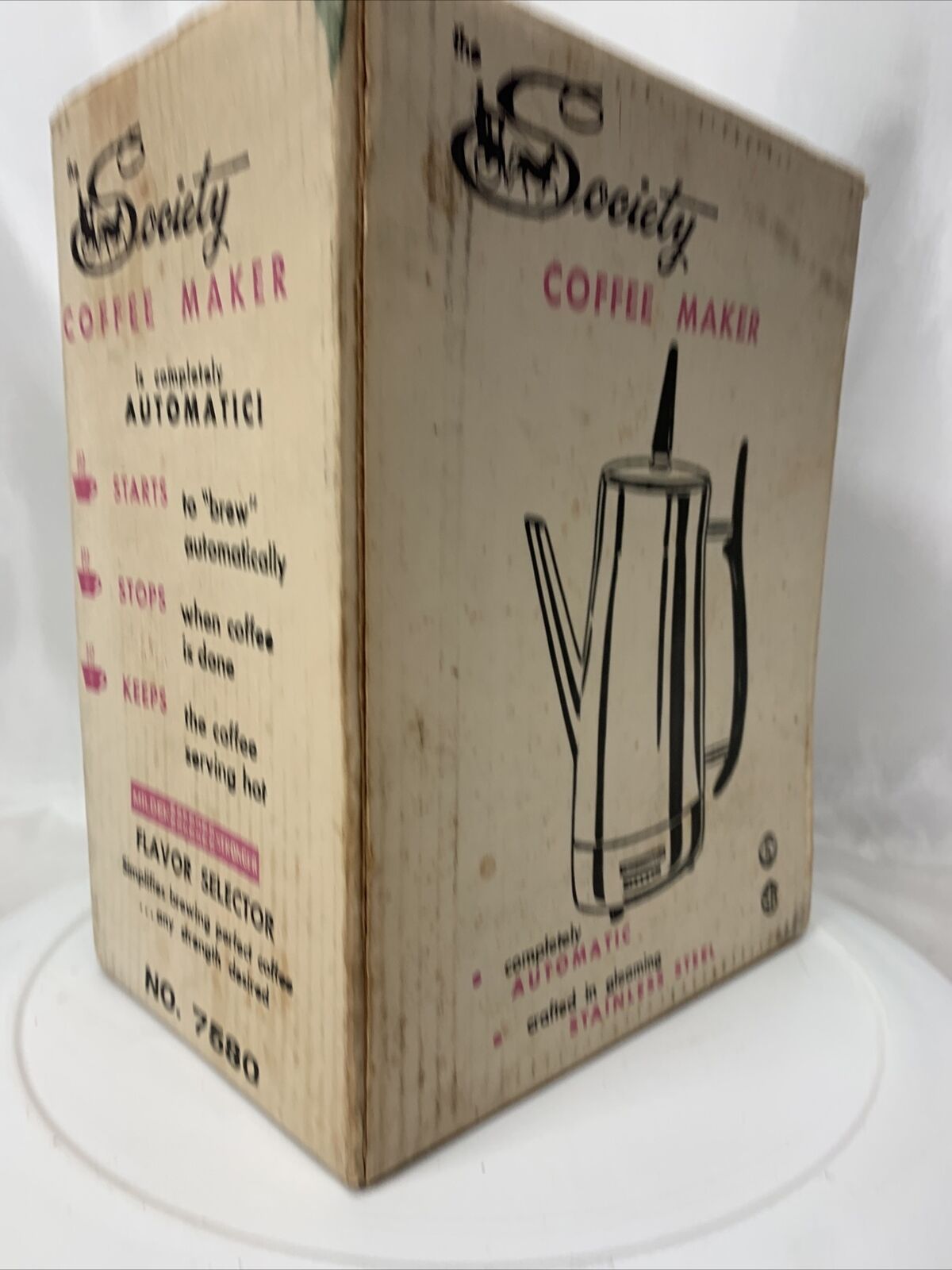 NOS New Vintage SOCIETY Easy Flo 7580 Percolator Coffee Maker Pot 10 Cup MCM
