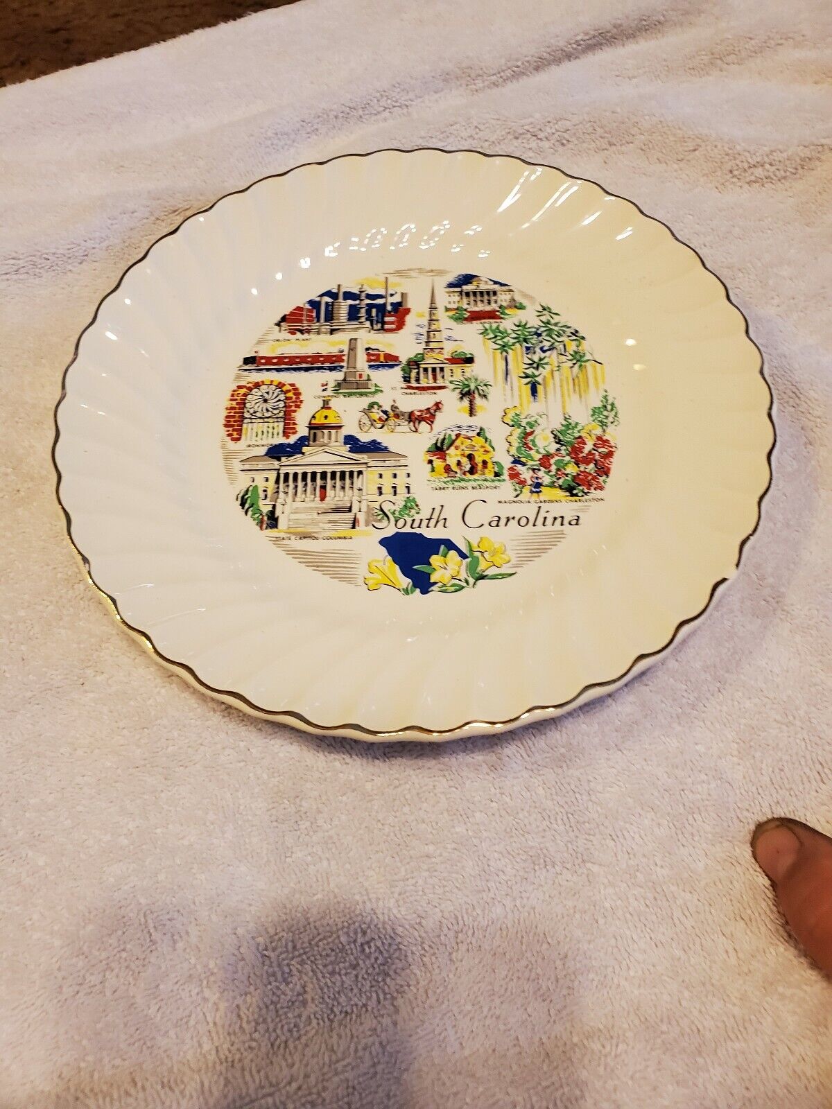 Vintage South Carolina State Souvenir Plate 