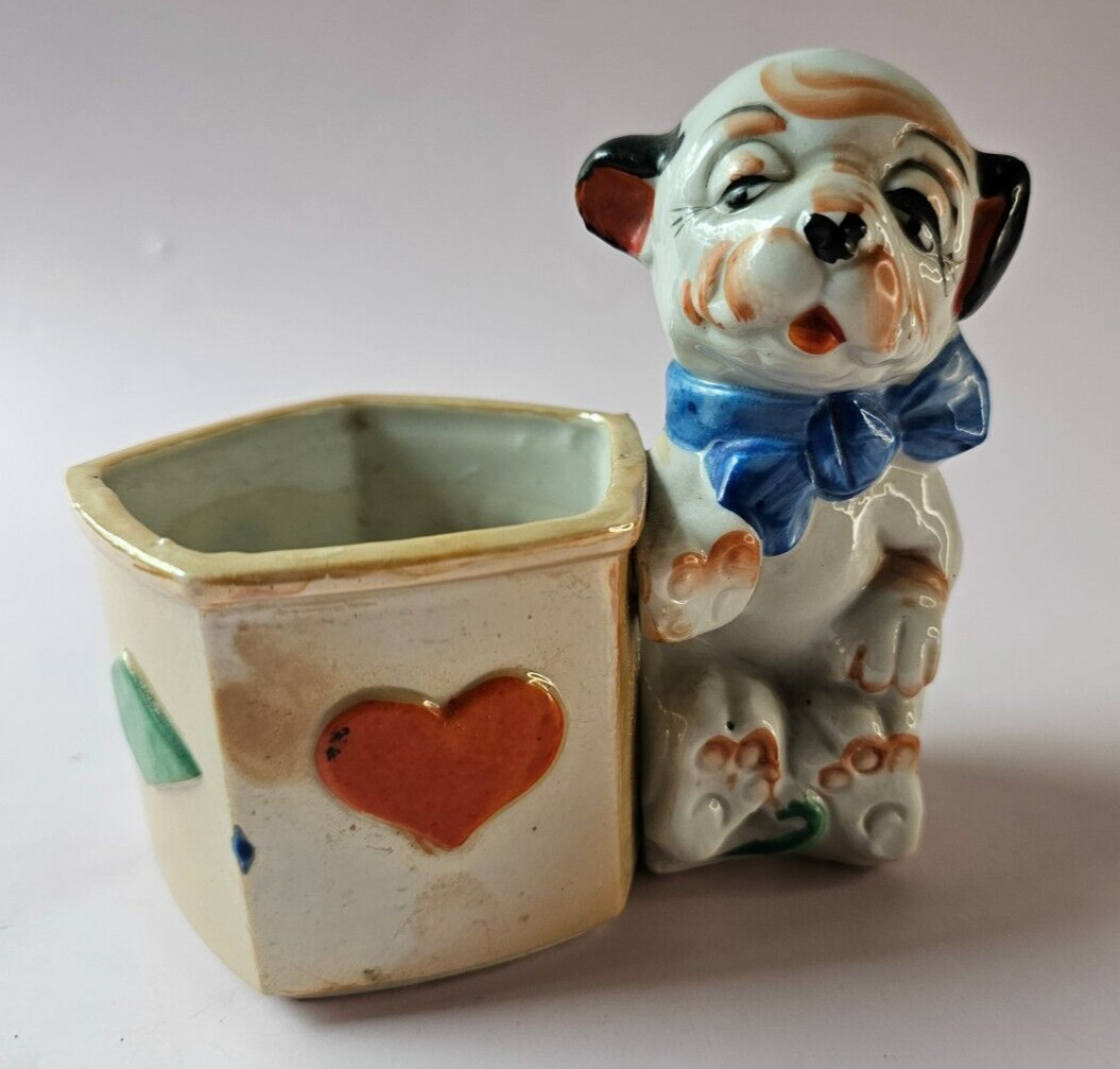Vintage Bonzo The Dog Ceramic Figure With Playing Card Symbols Japan