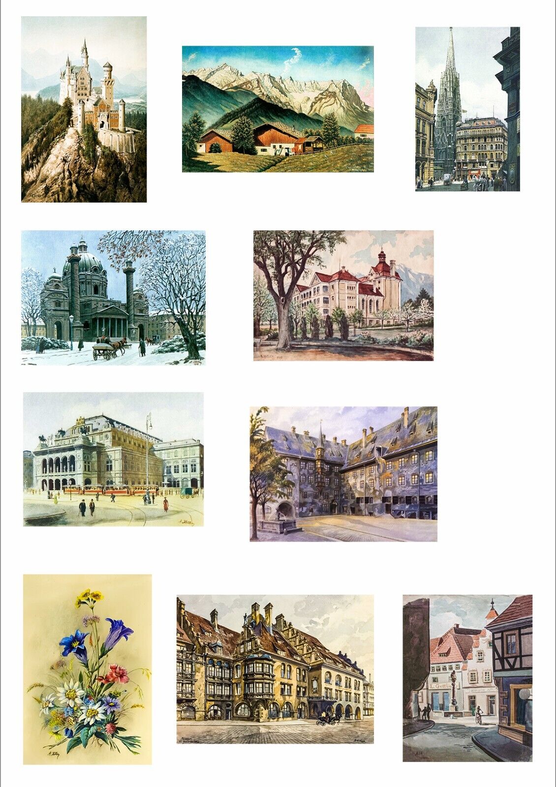 Postcard lot Adolf Hitler Painting lot vintage Politic History ww2 art