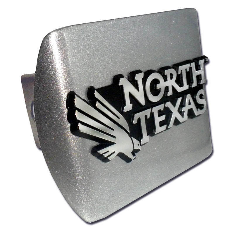 north texas logo chrome emblem brushed trailer hitch cover usa made