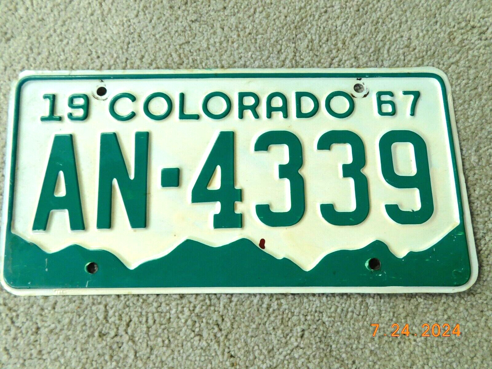 1966 Colorado License Plate AN-2114