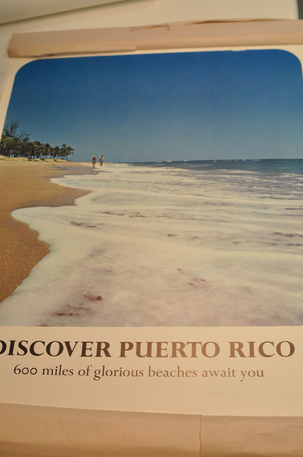 c.1960s Discover Puerto Rico 600 miles of glorious beaches await - Travel Poster