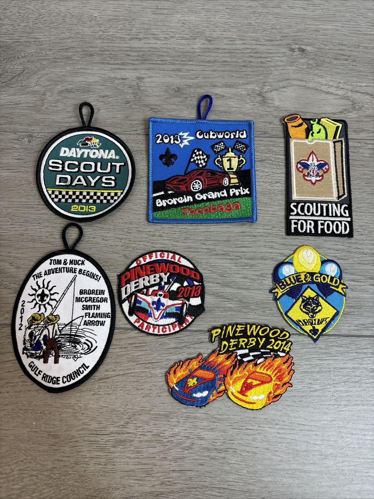 BSA Boy Scout patches lot of 7 Including Daytona Scout Days 2013 Pinewood 2014