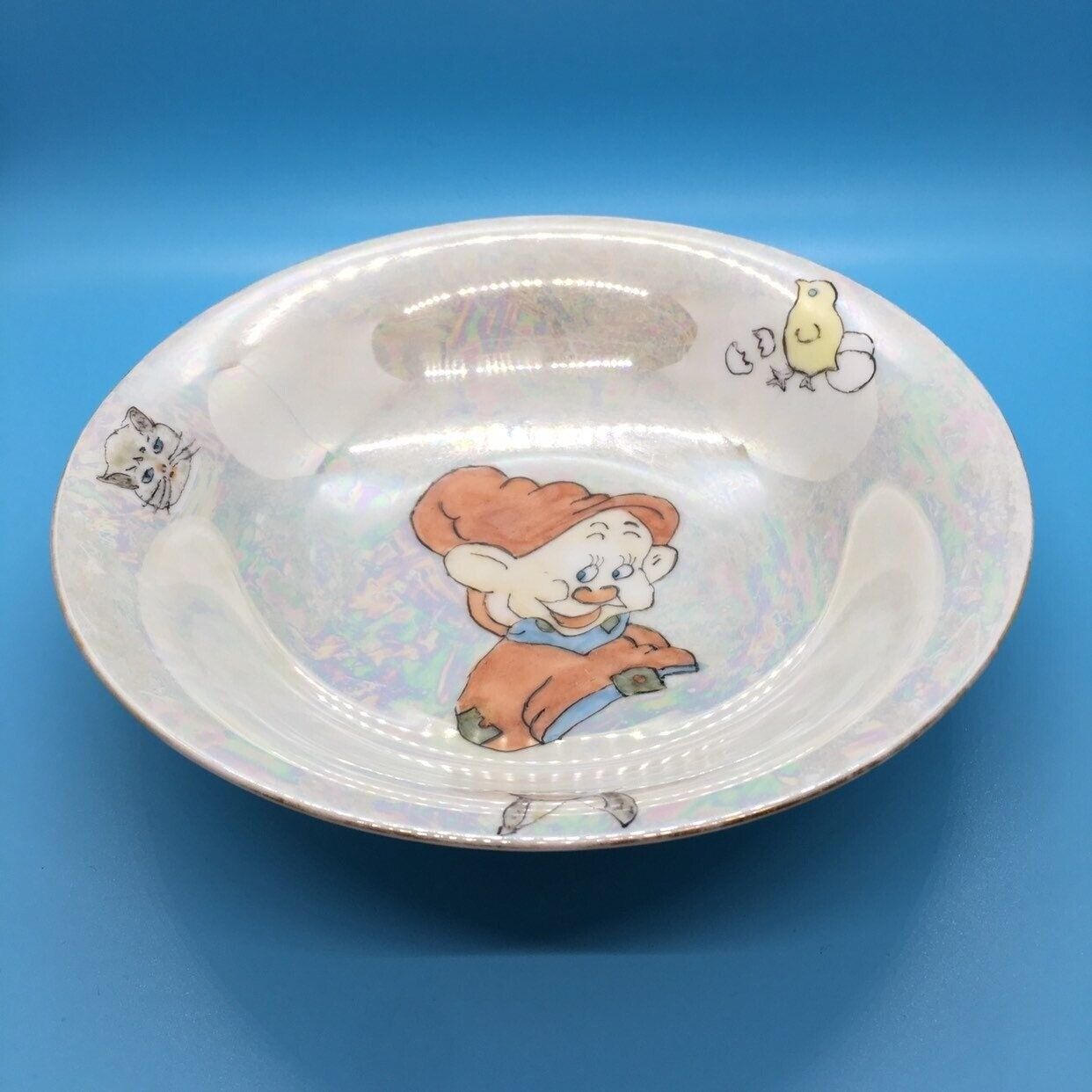 Snow White’s Dopey iridescent Vintage Childs Bowl - Disneyana - Very Rare