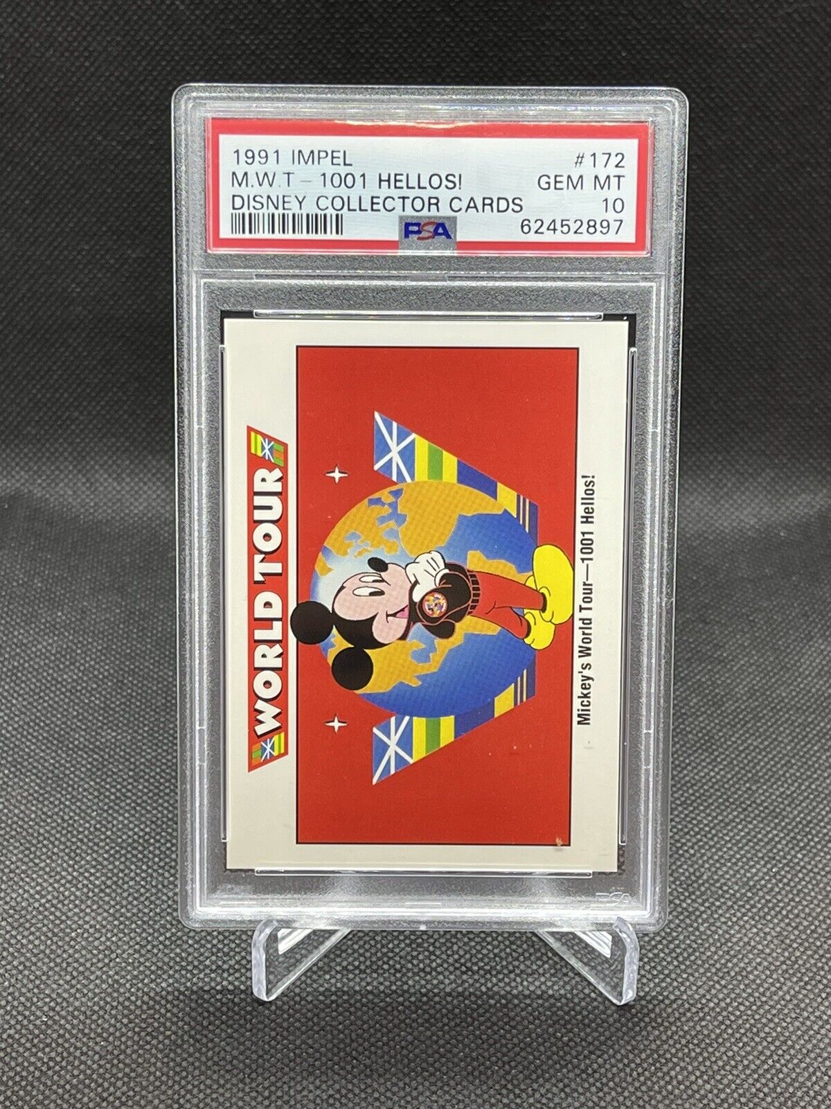 1991 Impel Disney Mickey Mouse Mickey\'s World Tour 1001 Hellos PSA 10 Gem Mint