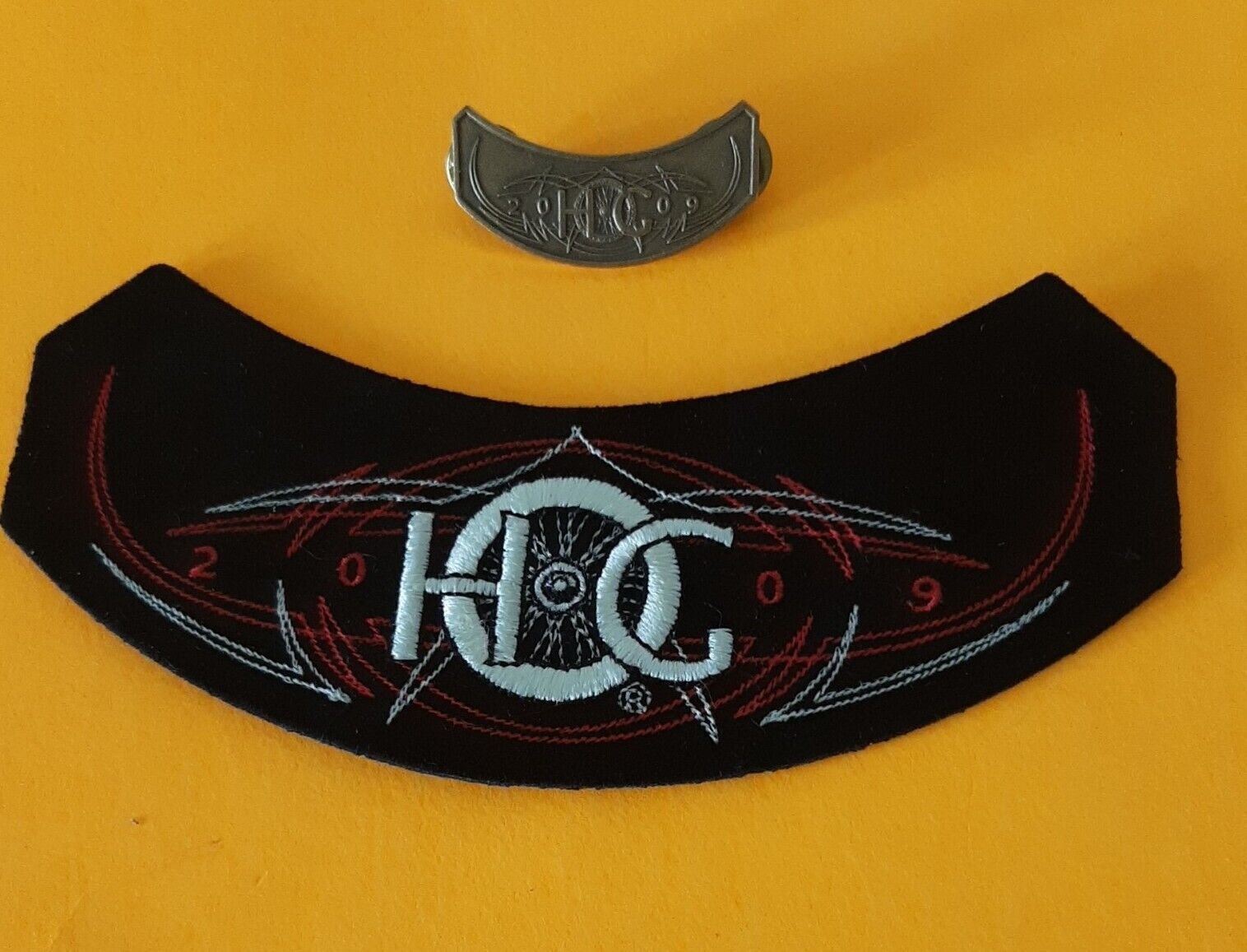 2009  Harley Davidson Collectible HOG Group Owners  Rocker Patch and Pin  