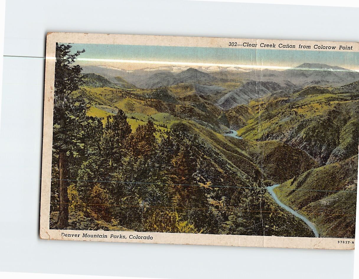 Postcard Clear Creek Canyon from Colorow Point Denver Mountain Parks Colorado