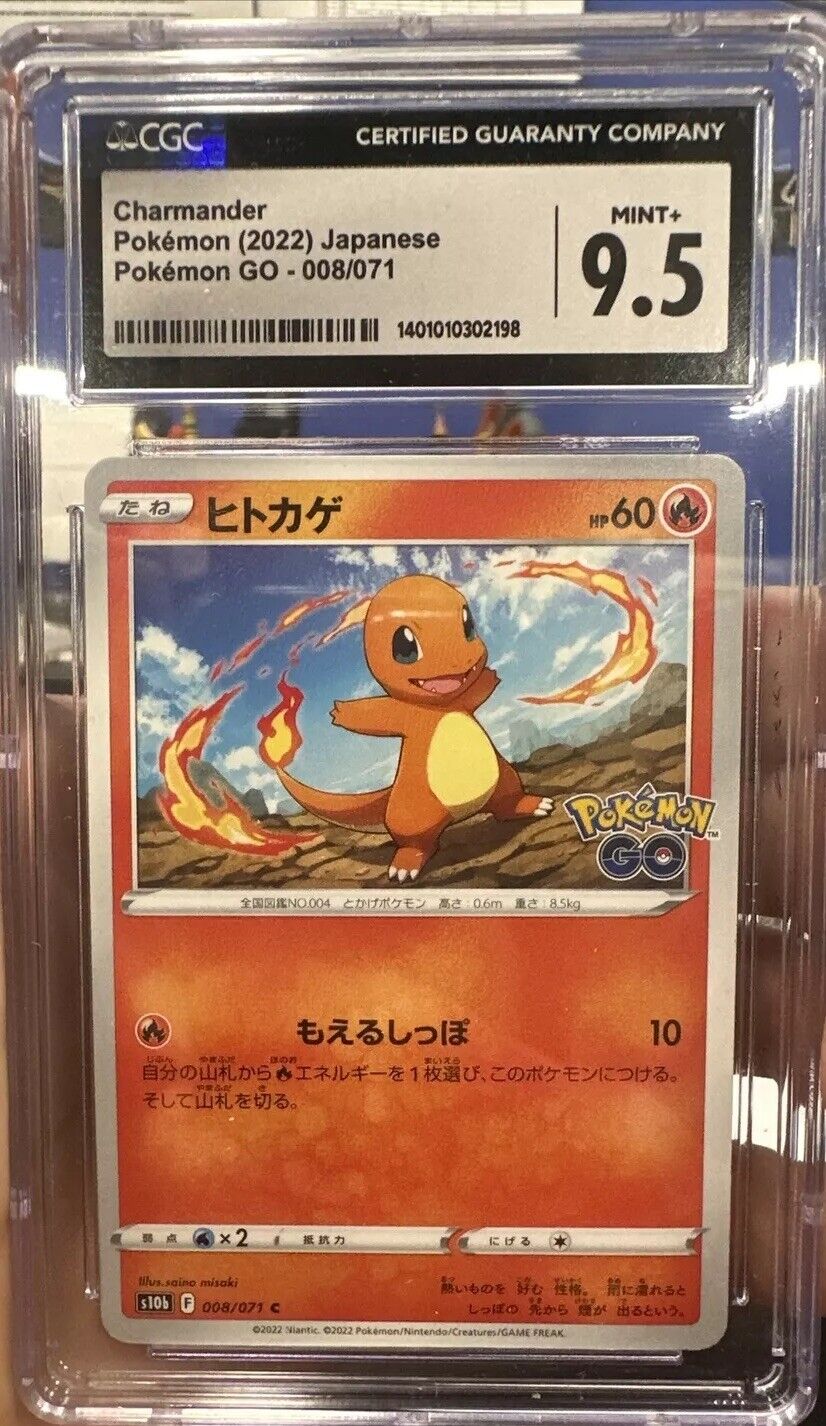 Pokémon Charmander Pokemon GO CGC GRADED Mint+ 9.5 Japanese 2022 008/071