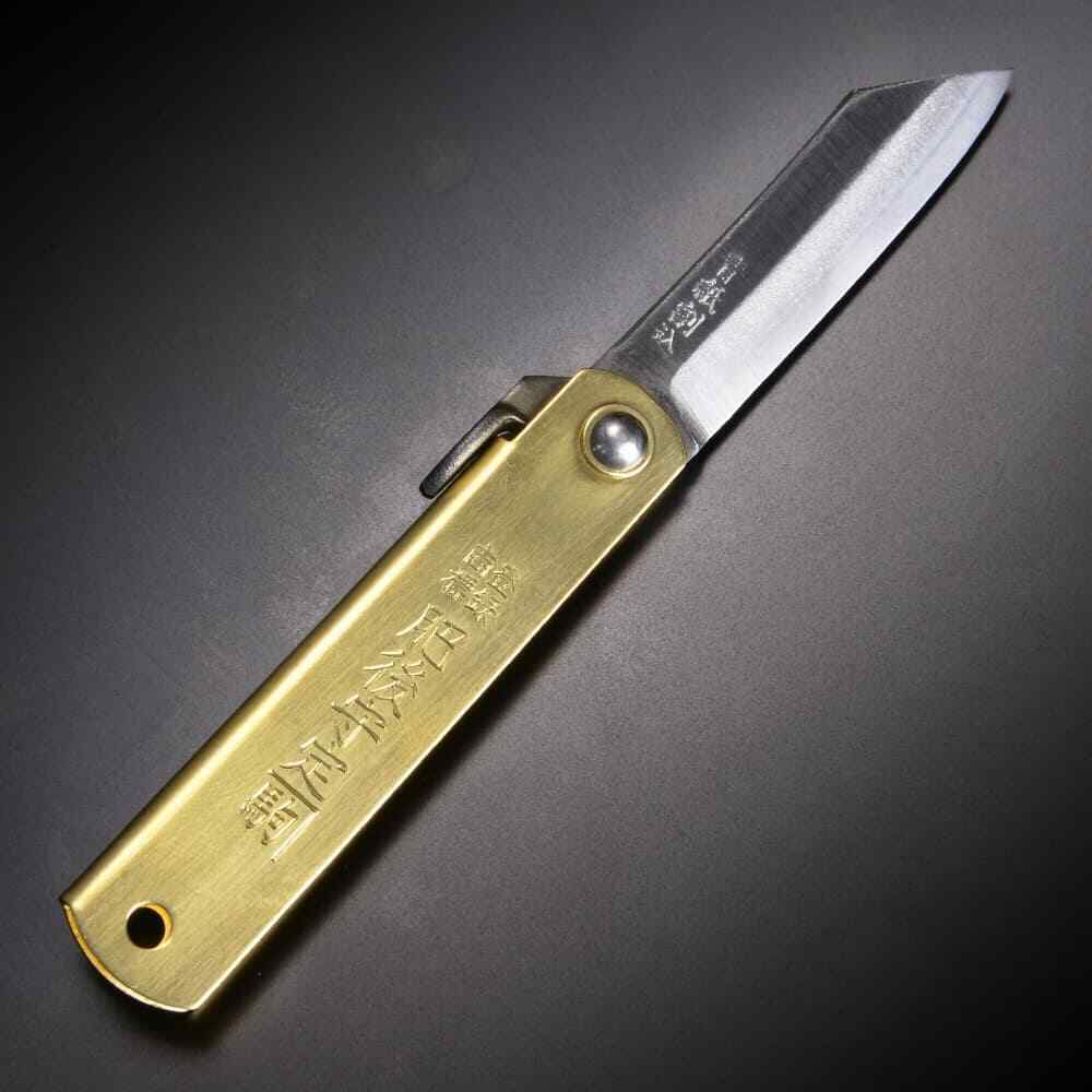 Japanese HIGO Higonokami Folding Pocket Knife SANMAI Gold handle blade４ sizes 肥後