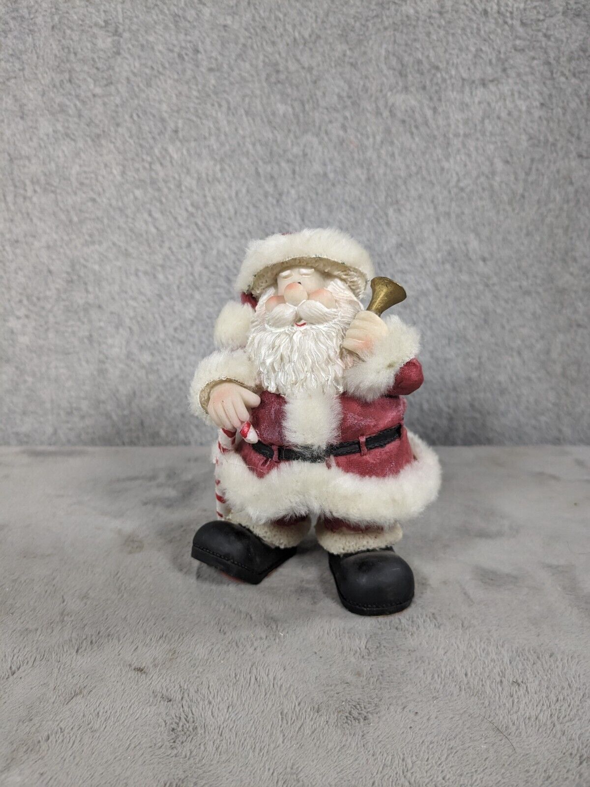 K\'s Collection Vintage Porcelain Santa Holding Bell And Candy Cane 5.5\