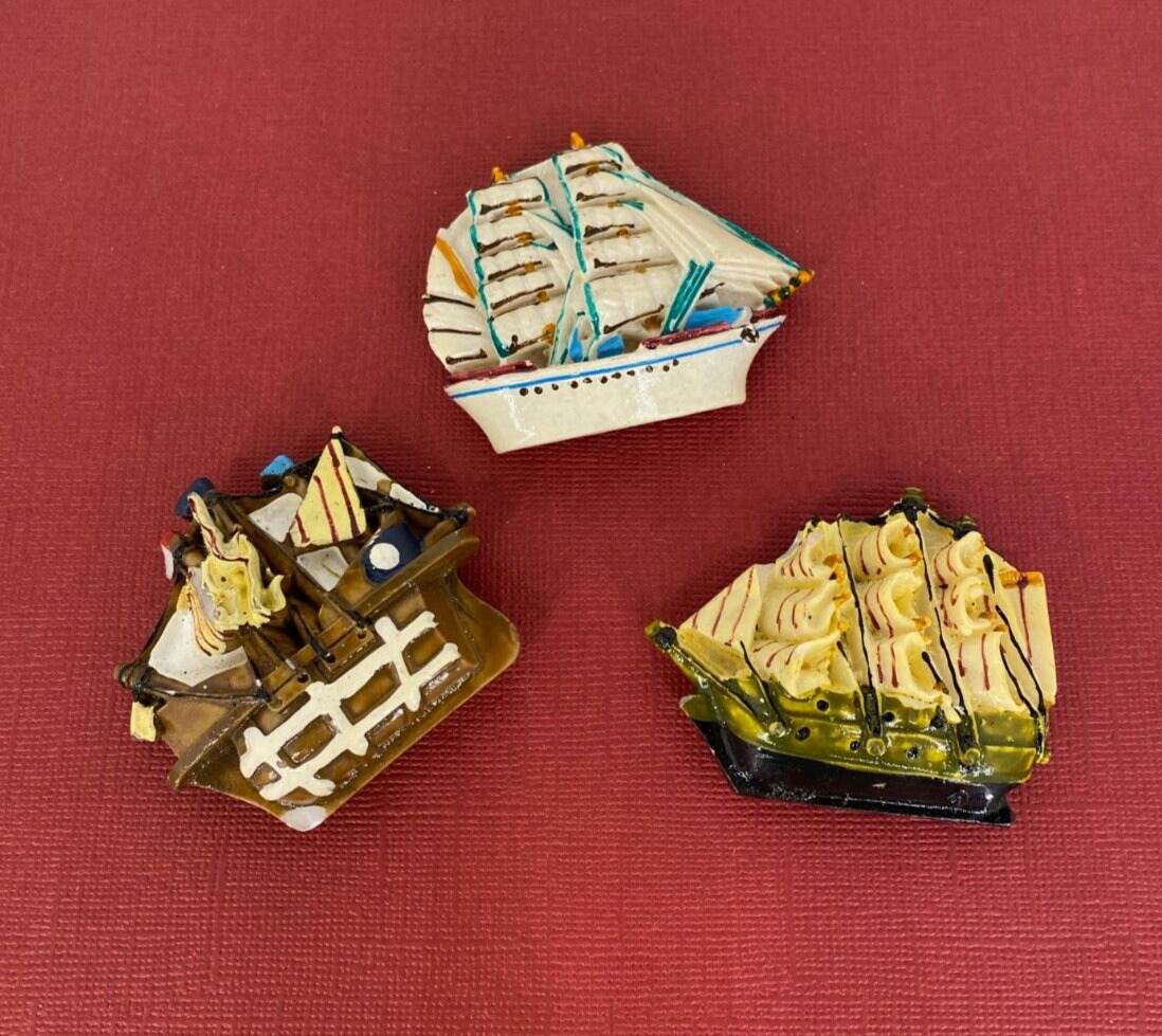 Vintage 1980s / 1990s - Sailing Ship - Fridge Magnet Lot