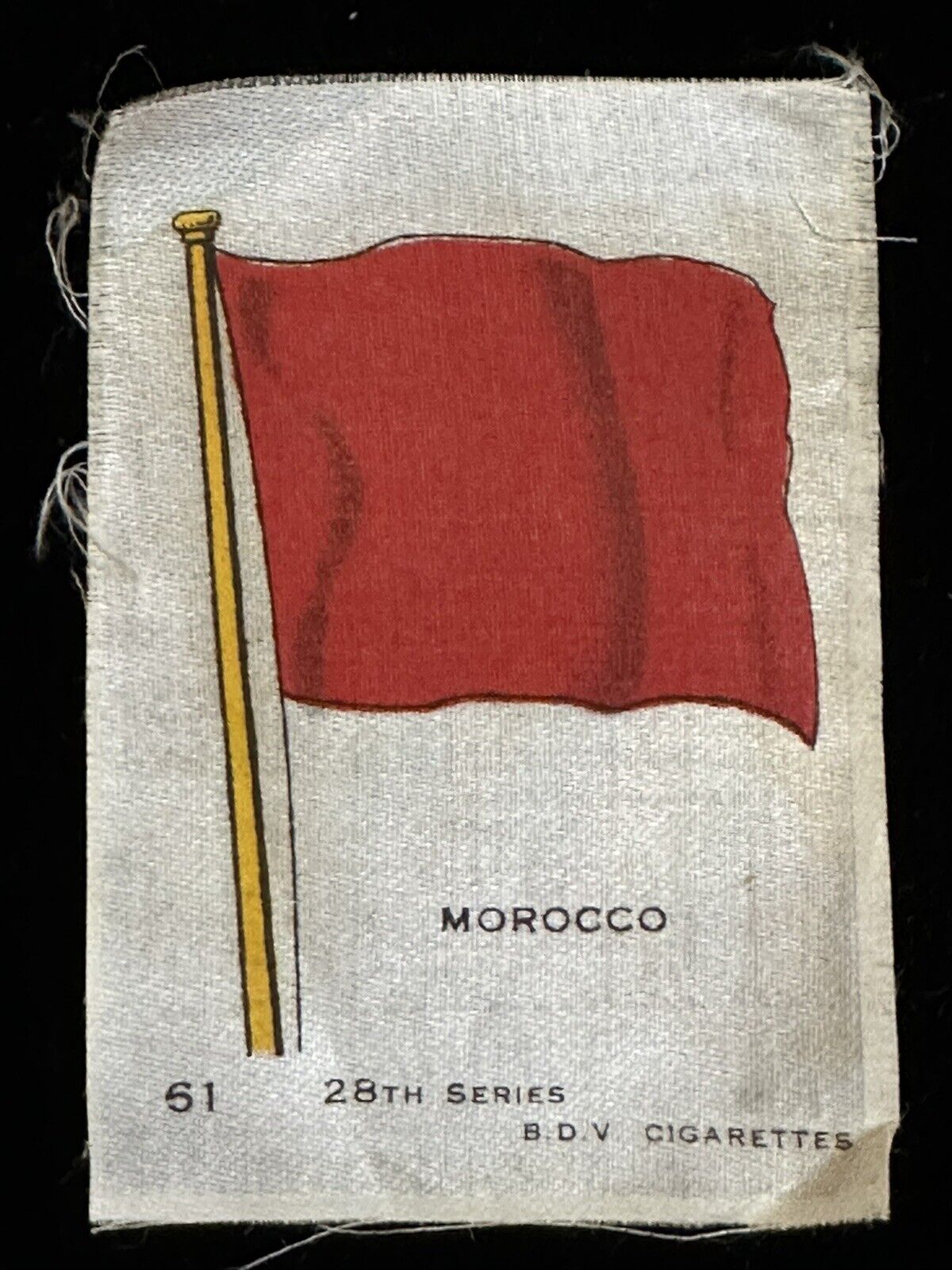 Morocco Solid Red Flag Alawi Dynasty 1666~1915 BDV Cigarette 28th Series