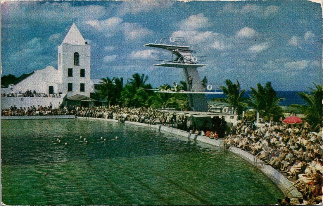 Postcard Macfadden Deauville Hotel On The Ocean At 67th Srt Miami Beach Fla 1948