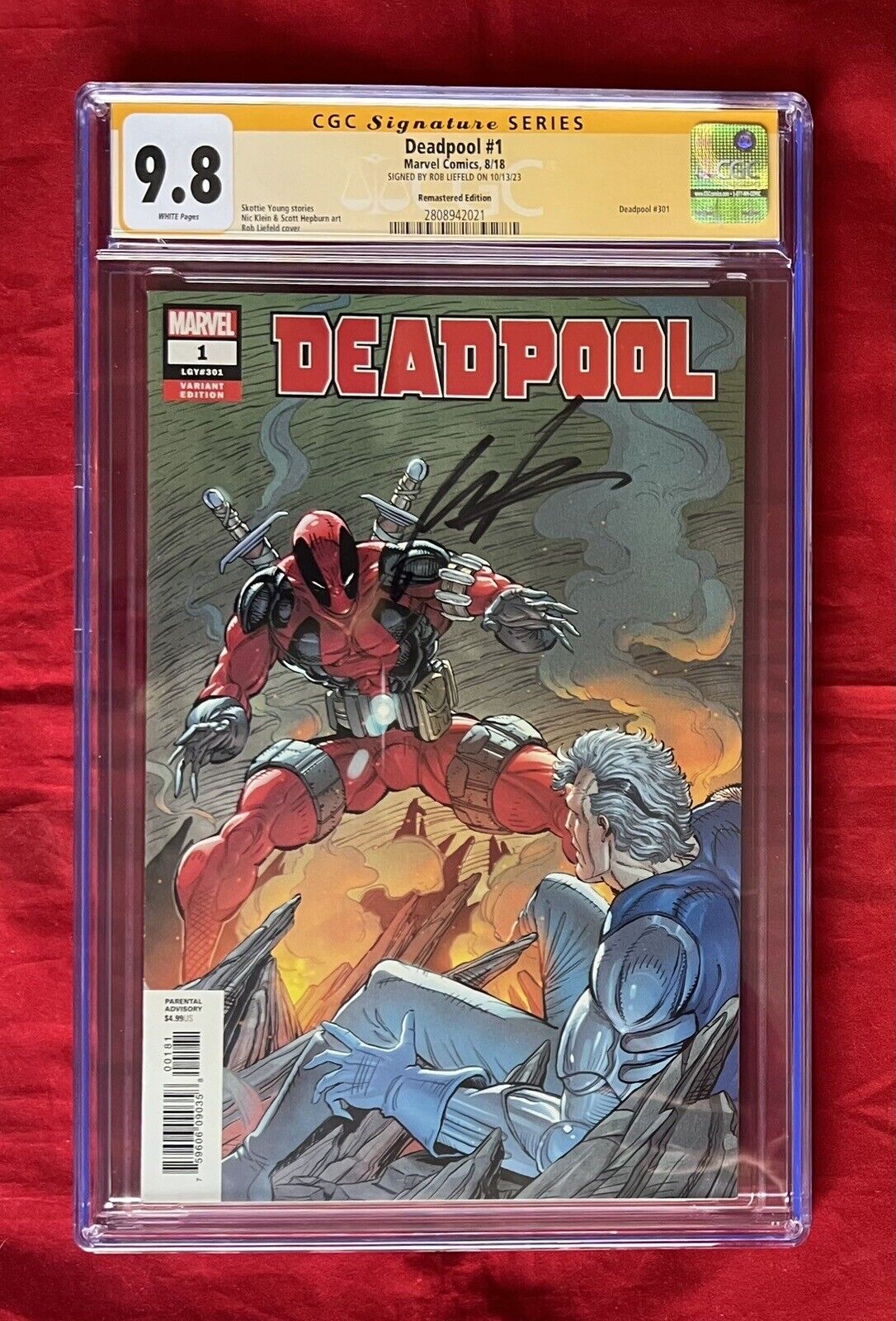 Deadpool #1 Rob Liefeld Remastered Edition CGC SS 9.8 Signed by Rob Liefeld