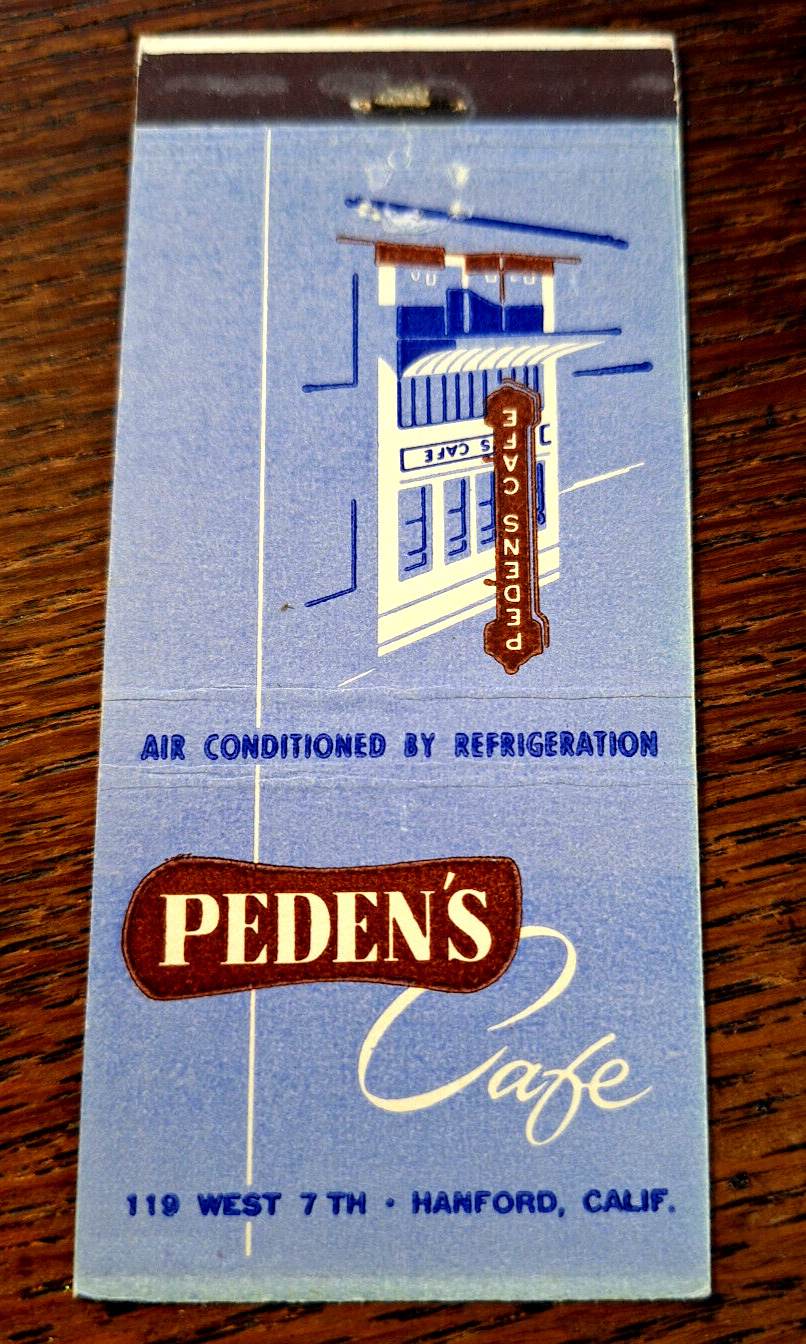 Vintage Matchbook: Peden\'s Cafe, Hanford, CA