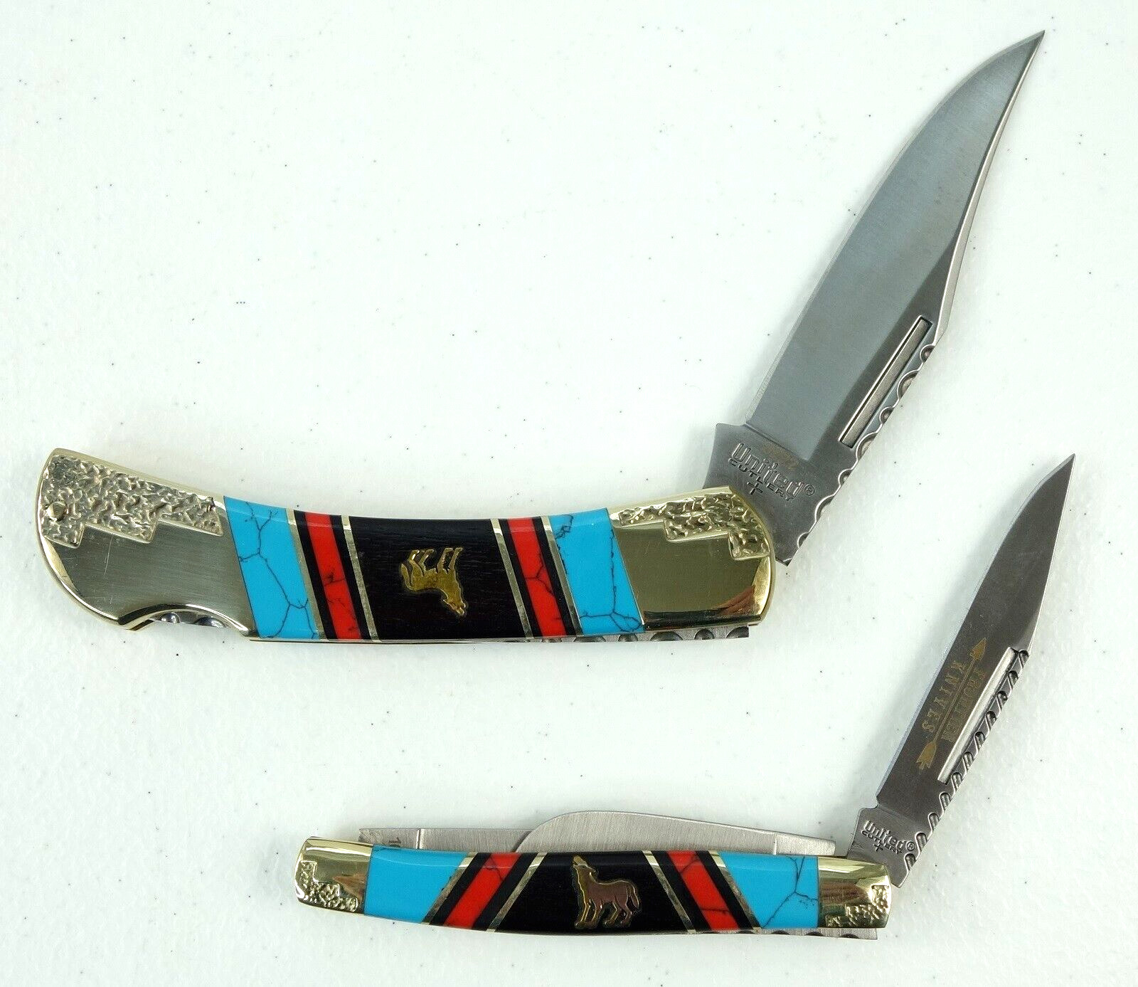 United Cutlery Wolf Pocket Knife Turquoise Frontier Collection Limited Edition