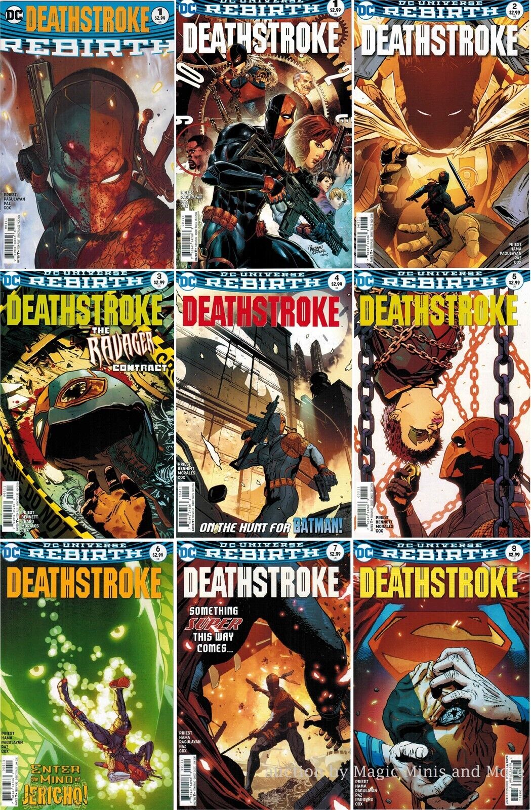 DEATHSTROKE Rebirth Comic (9) Issue run #1 2 3 4 5 6 7 8 1st print DC Set lot