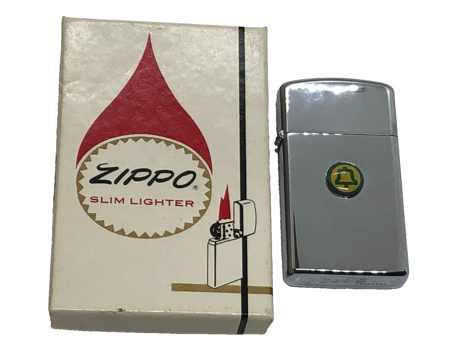 Vintage 1978 Zippo Slim Lighter Bell Telephone Systems UNLIT in BOX