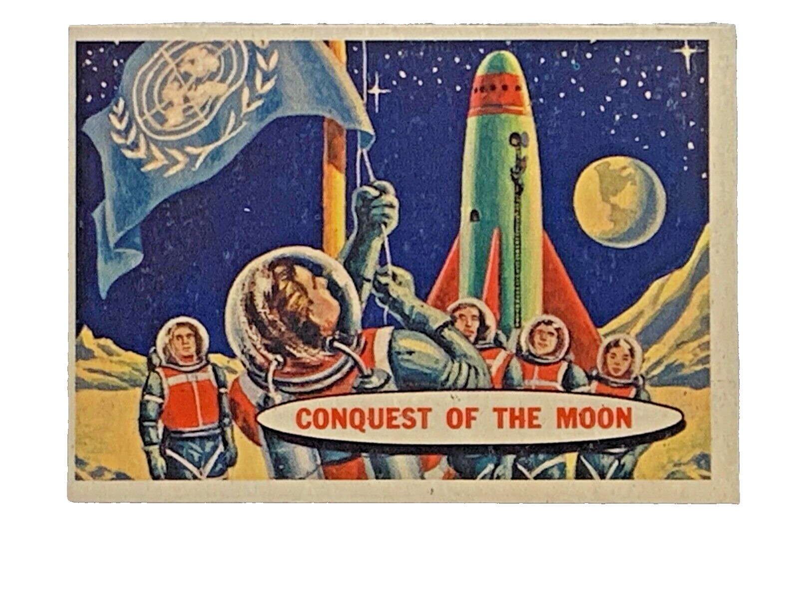 1957 Topps Space Cards.  # 36 Conquest Of The Moon EX/NM