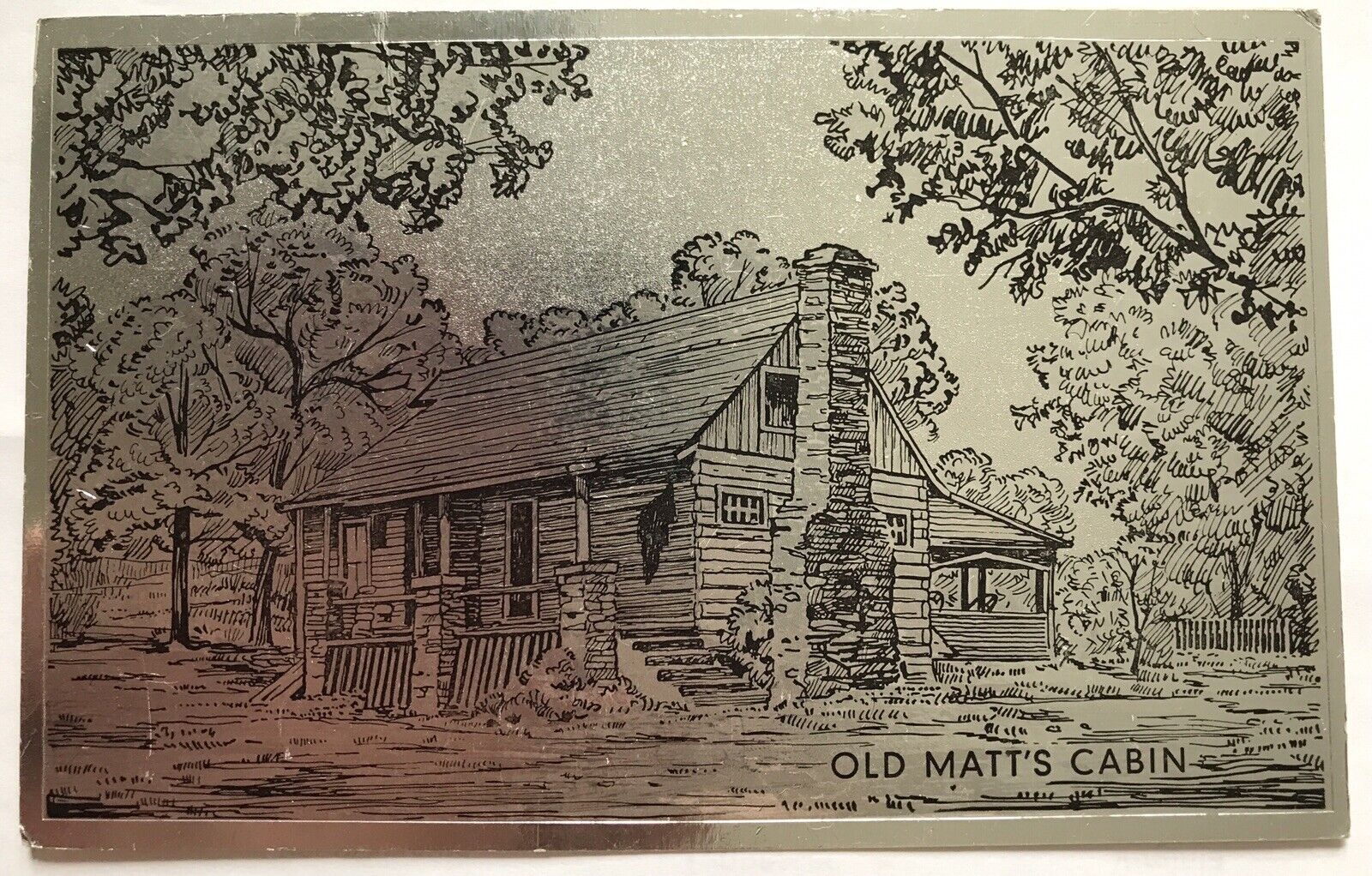 Old Matts Cabin Near Branson Missouri MO VTG Postcard Foilex July 1961