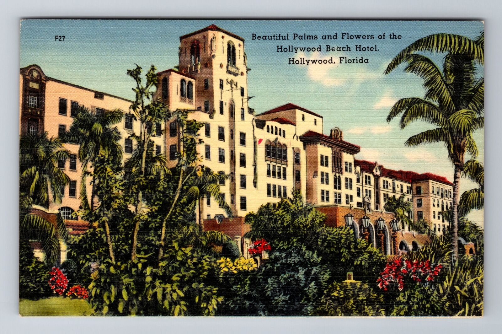 Hollywood FL-Florida, Hollywood Beach Hotel, Advertising, Vintage Postcard