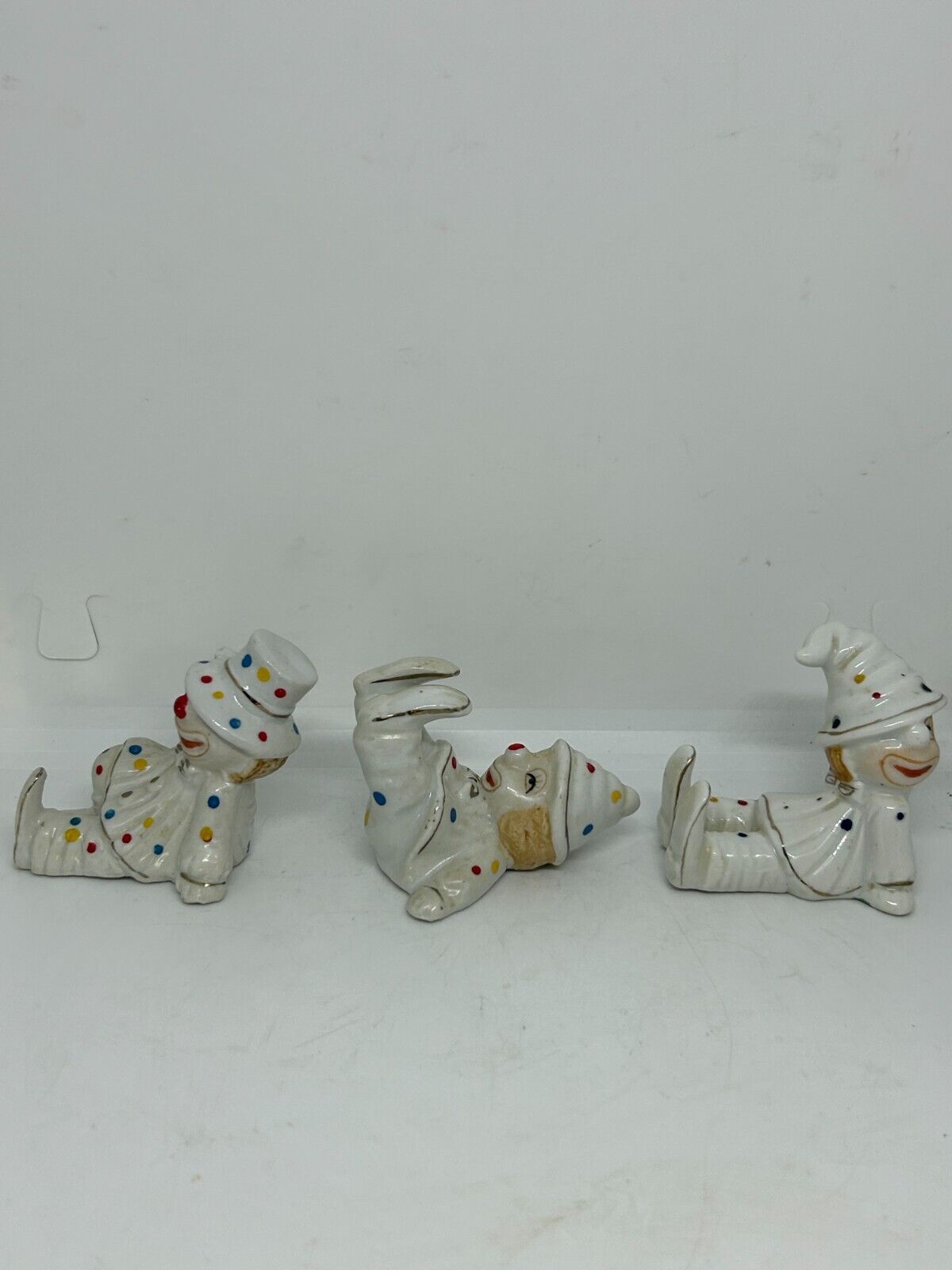 Set of 3 / Vintage / Brinn\'s Small Porcelain Clowns