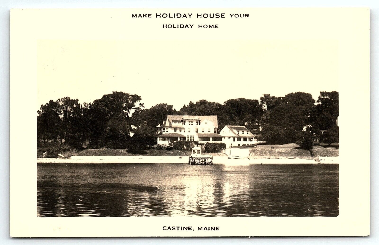 1940s CASTINE MAINE HOLIDAY HOUSE HOTEL MOTEL RPPC ADVERTISING POSTCARD P3593