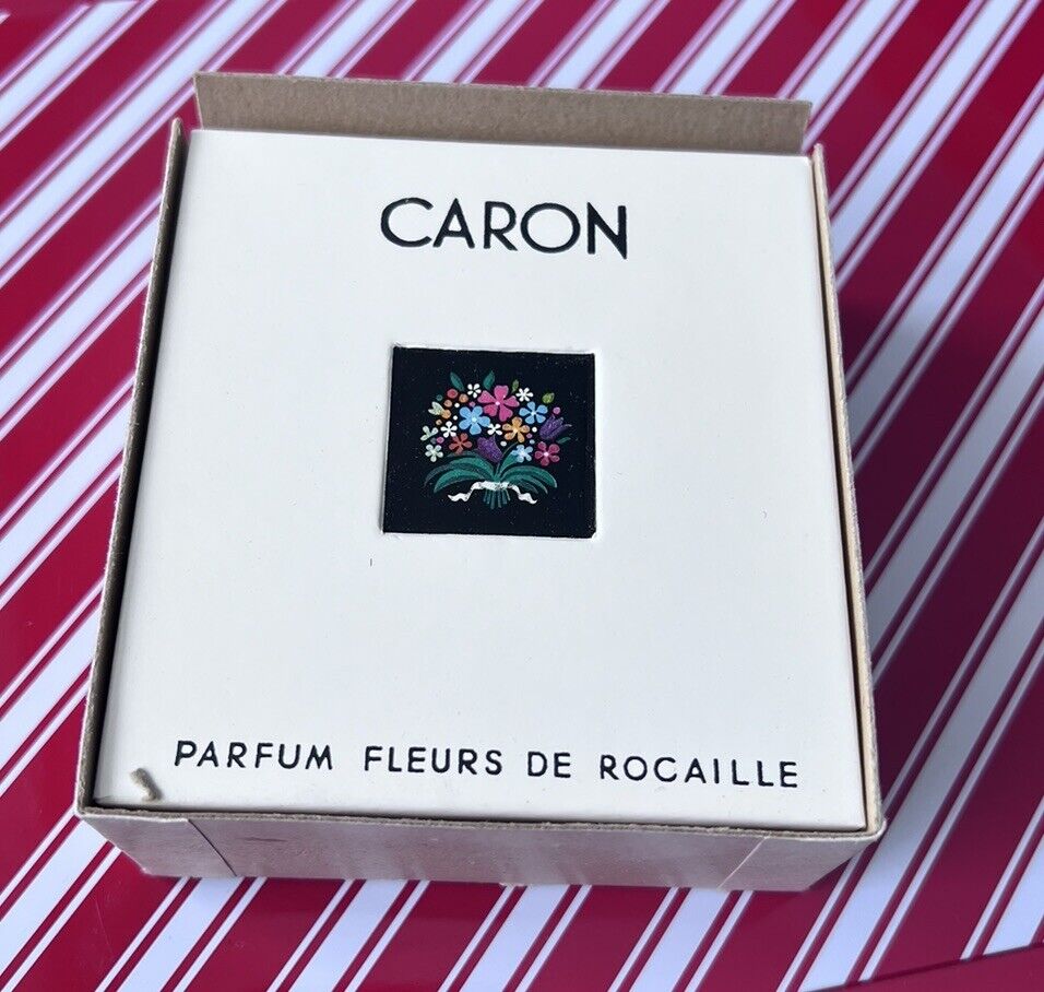 VTG 1940s CORDED Caron FLEURS DE ROCAILLE Real Perfume Parfum In Original Box