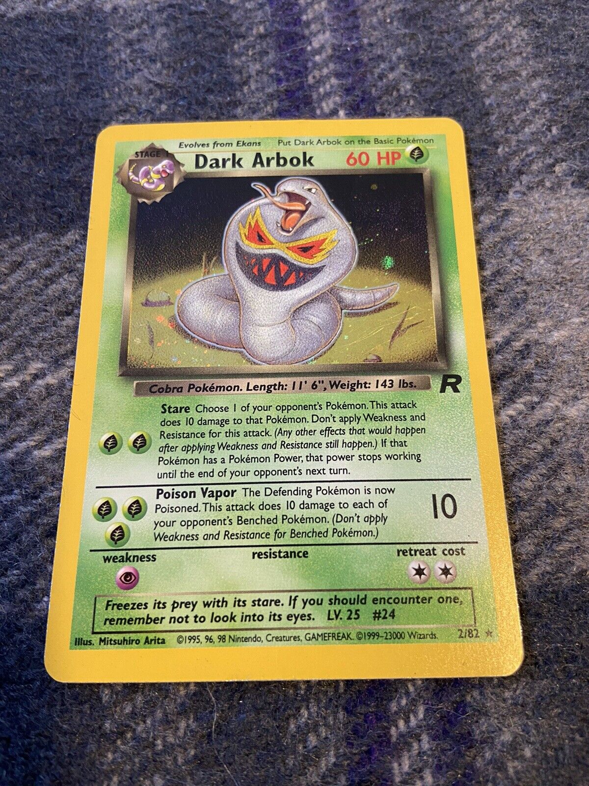Dark Arbok 2/82 Holo Team Rocket Pokémon Card WOTC