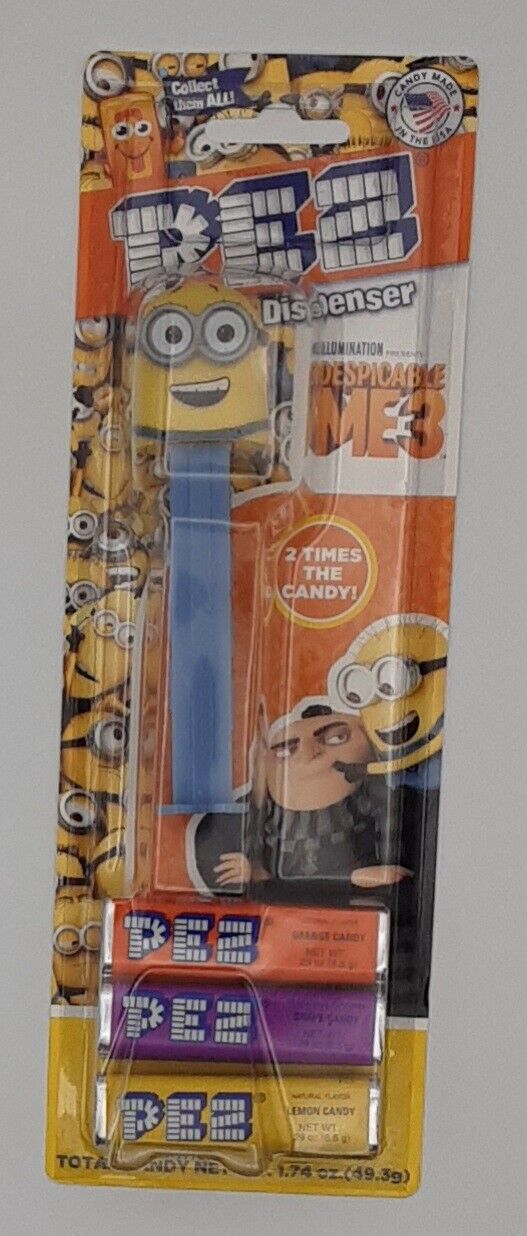 NEW Pez Dispenser Dispicable Me 3 Jerry 2 Packs Candy 3 Flavors