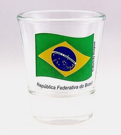 BRAZIL FLAG SHOT GLASS SHOTGLASS
