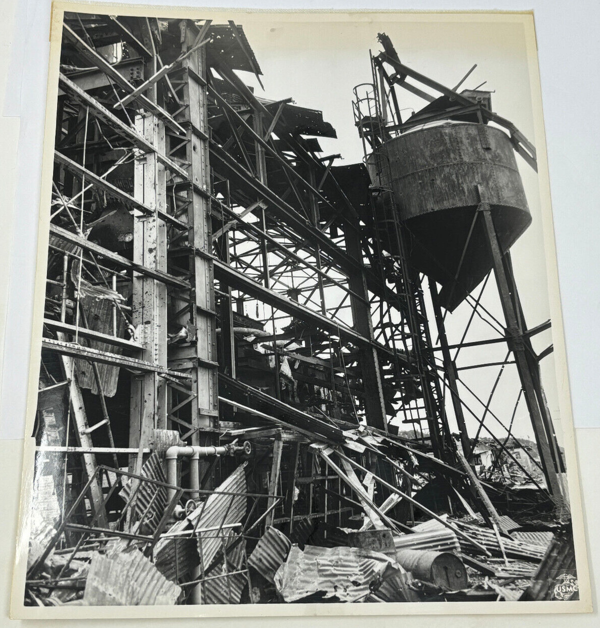 World War II 1944 Guam Steel Framework Agana Power Plant US Marine Corp Photo