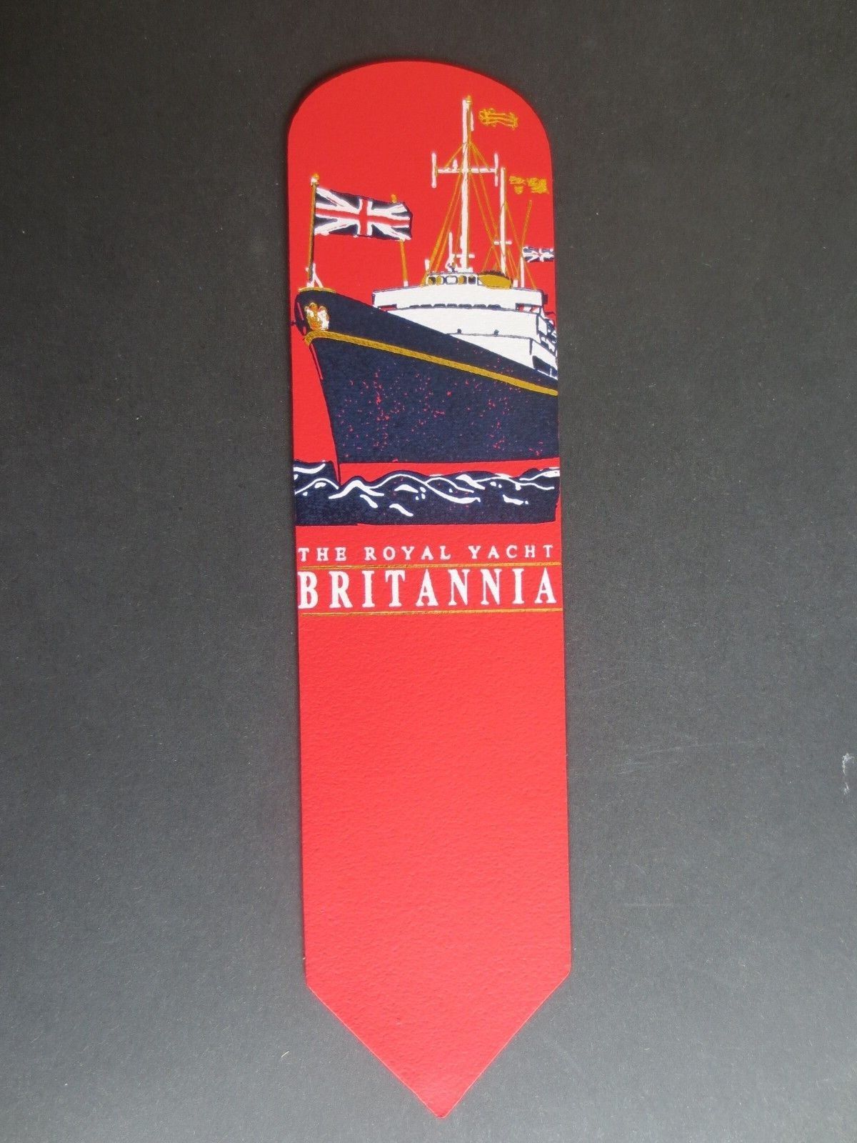   Leather BOOKMARK  ROYAL YACHT BRITANNIA Red Unused Gift