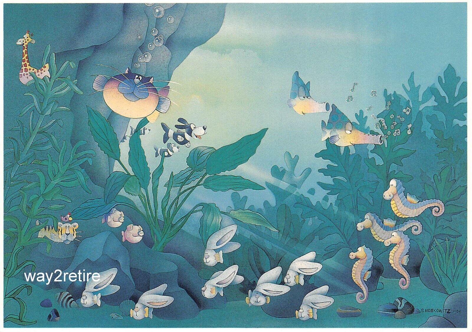 Postcard OCP Aquarium II Fantasy Card Artwork by Stewart Moskowitz 4x6