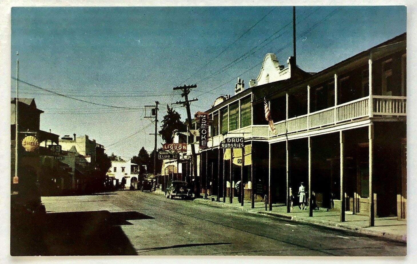 1950s Jamestown California CA Jimtown Tuolumne County Shell Gas Postcard Vtg
