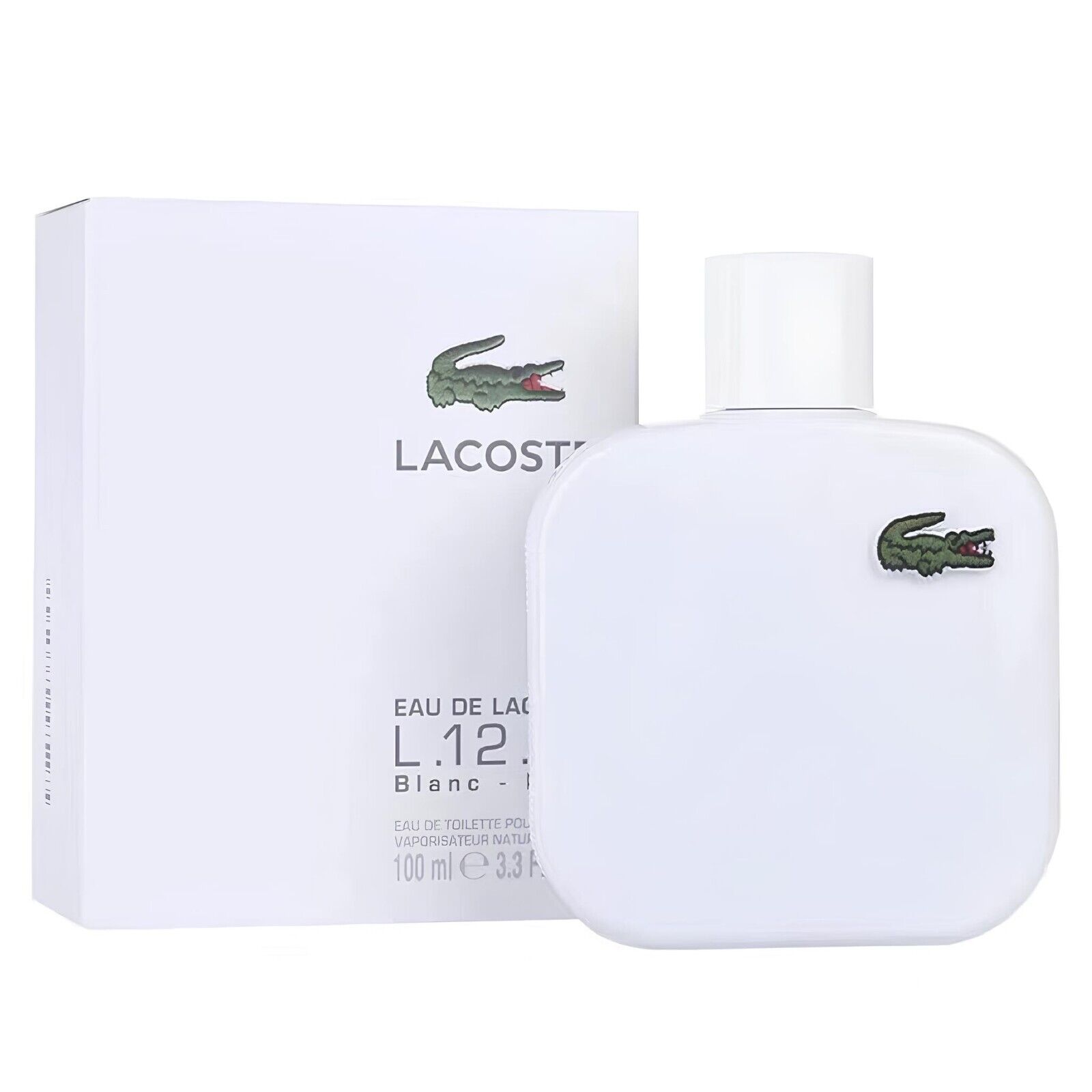 Lacoste Eau De Toilette L.12.12 Blanc Cologne 3.3 oz/ 100ml for Men