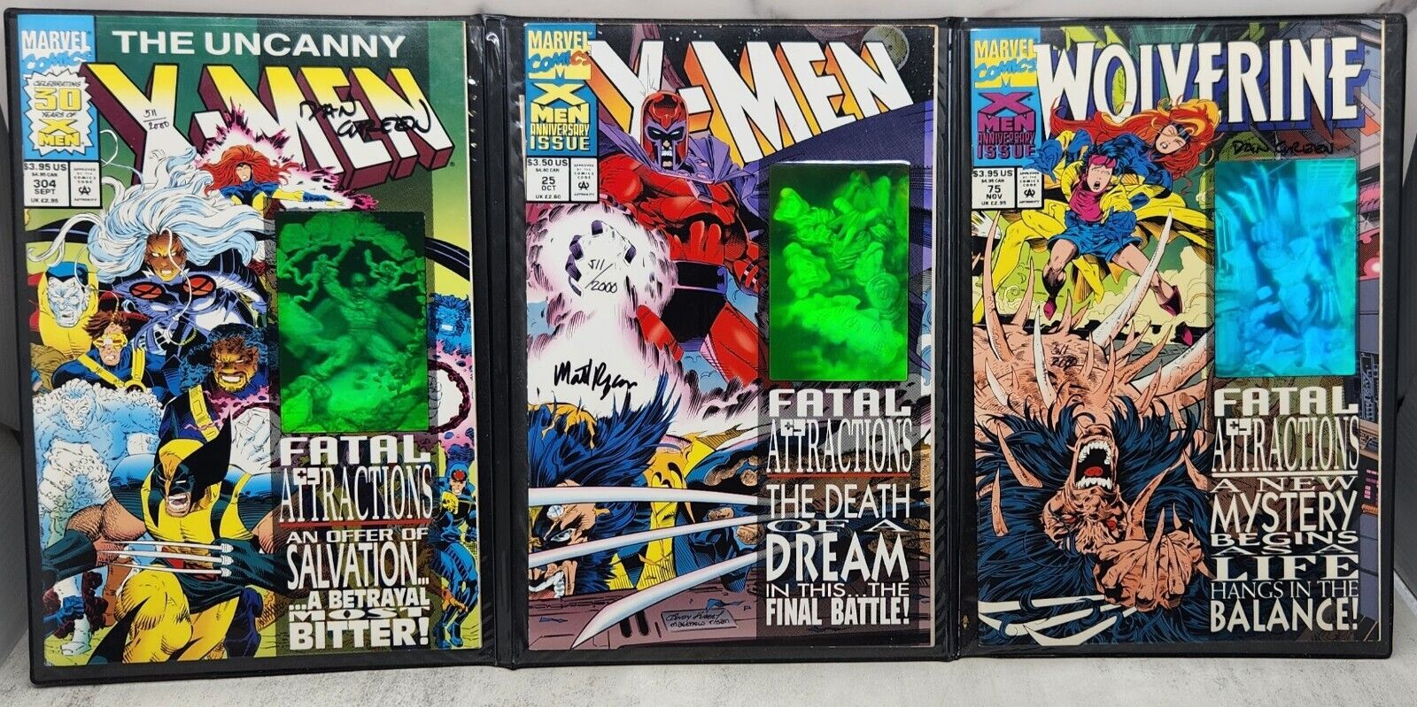 X-men 30th Anniversary 3-Part Collection, 3 Books Ea SIGNED, w/ COA 0511