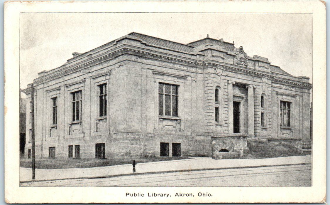 Postcard - Public Library - Akron, Ohio
