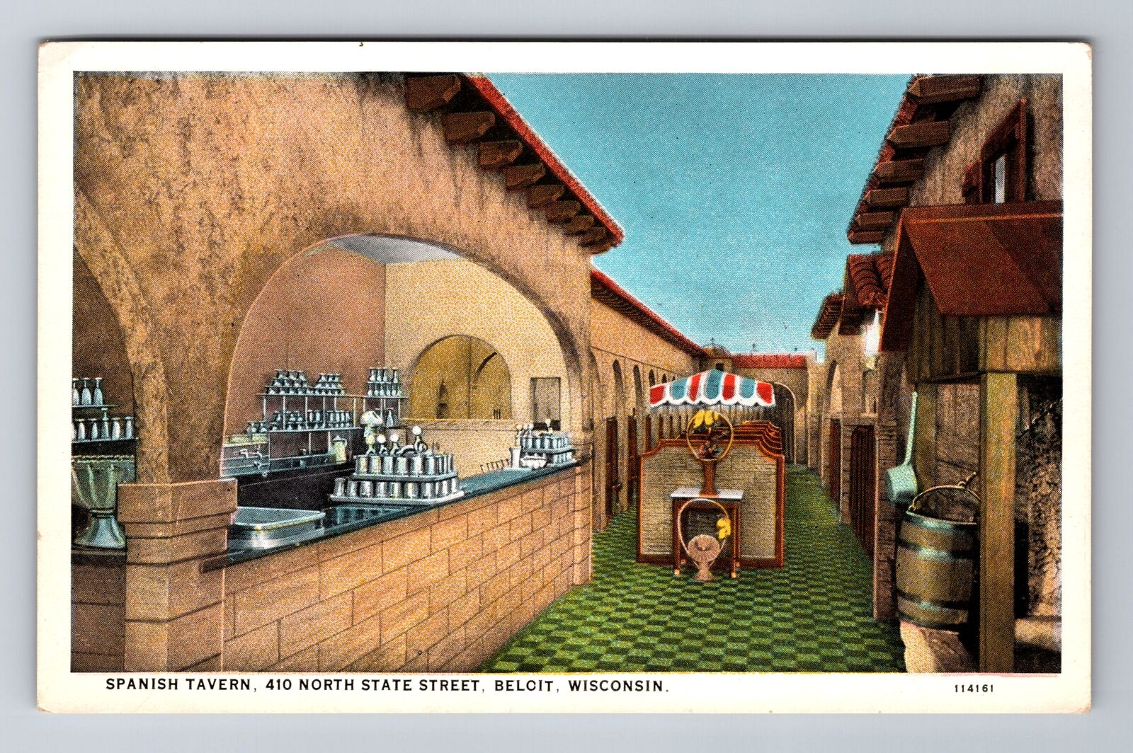 Beloit WI-Wisconsin, Spanish Tavern, Antique, Vintage Souvenir Postcard