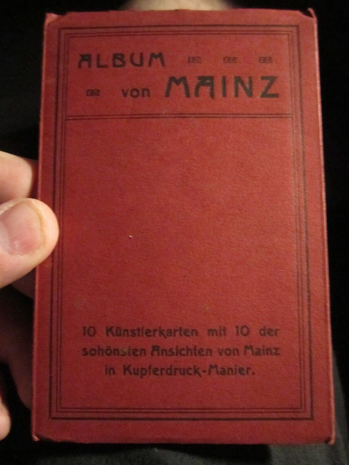 1919 BOOKLET OF 10 POSTCARDS FROM MAINZ, GERMANY ALL UNUSED EXCEPT FOR 1 BBA-40