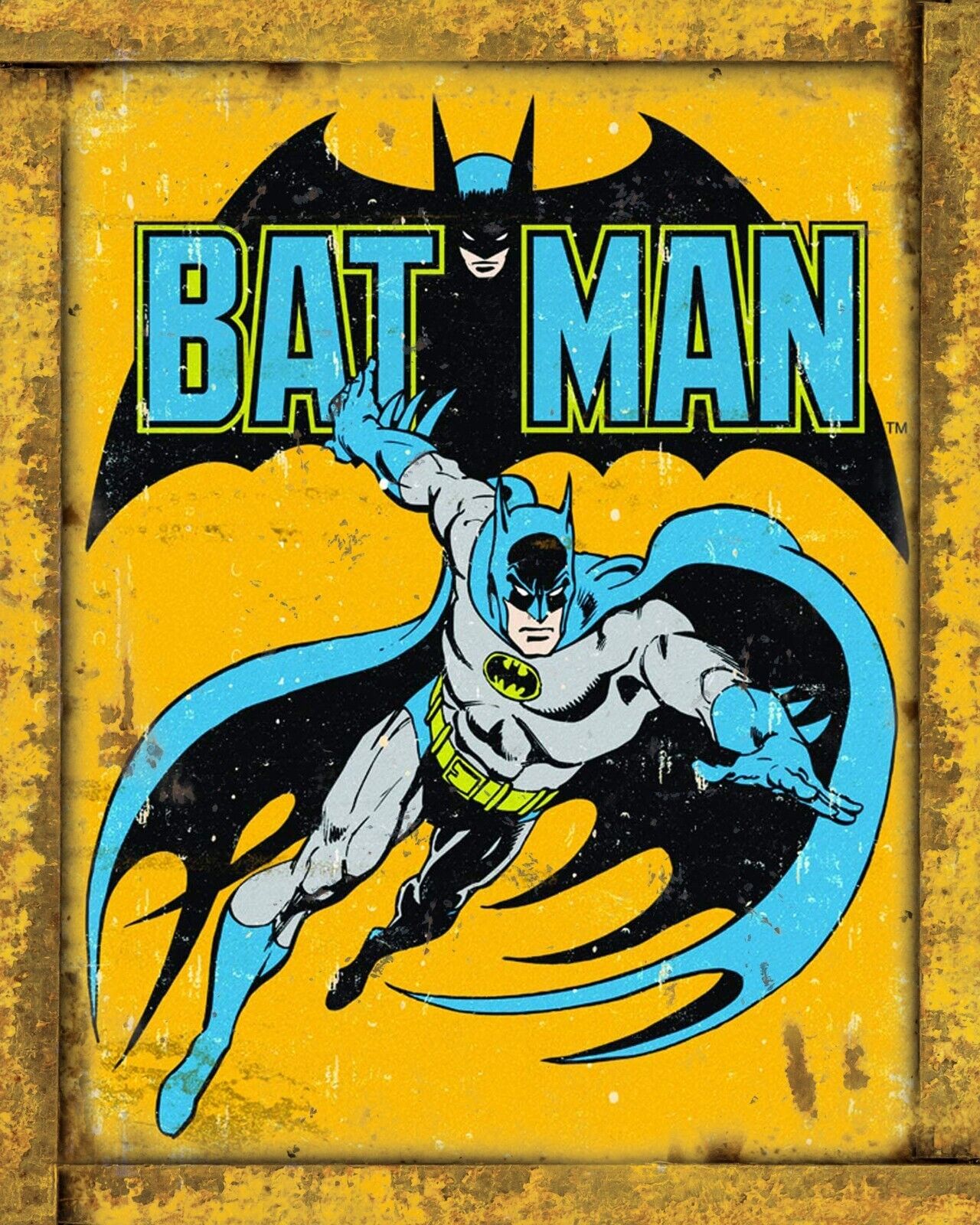 Batman 8x10 Rustic Vintage Style Tin Sign Metal Poster