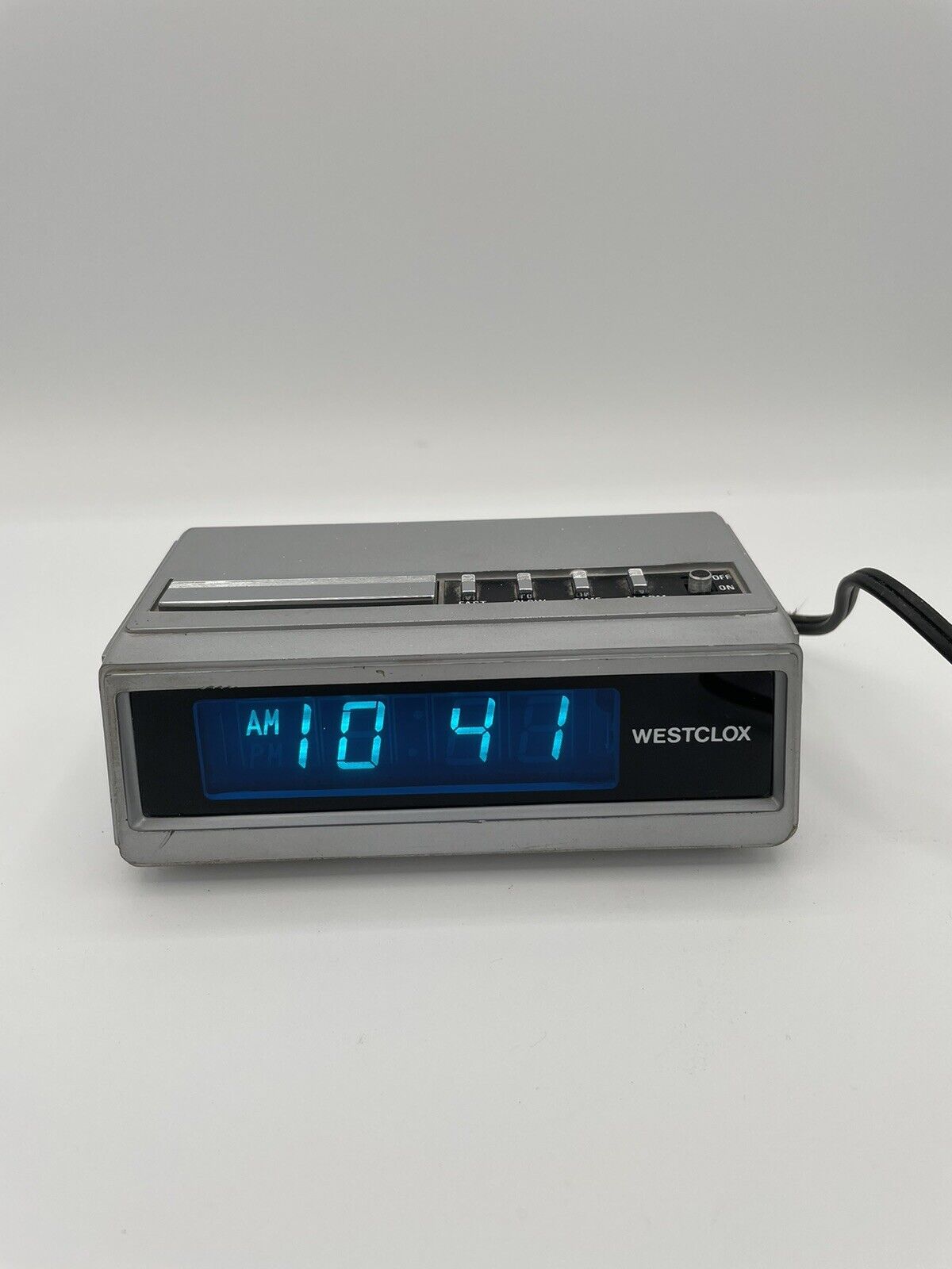 Vintage Westclox Digital Alarm Clock Grey | Model 22634 | WORKS