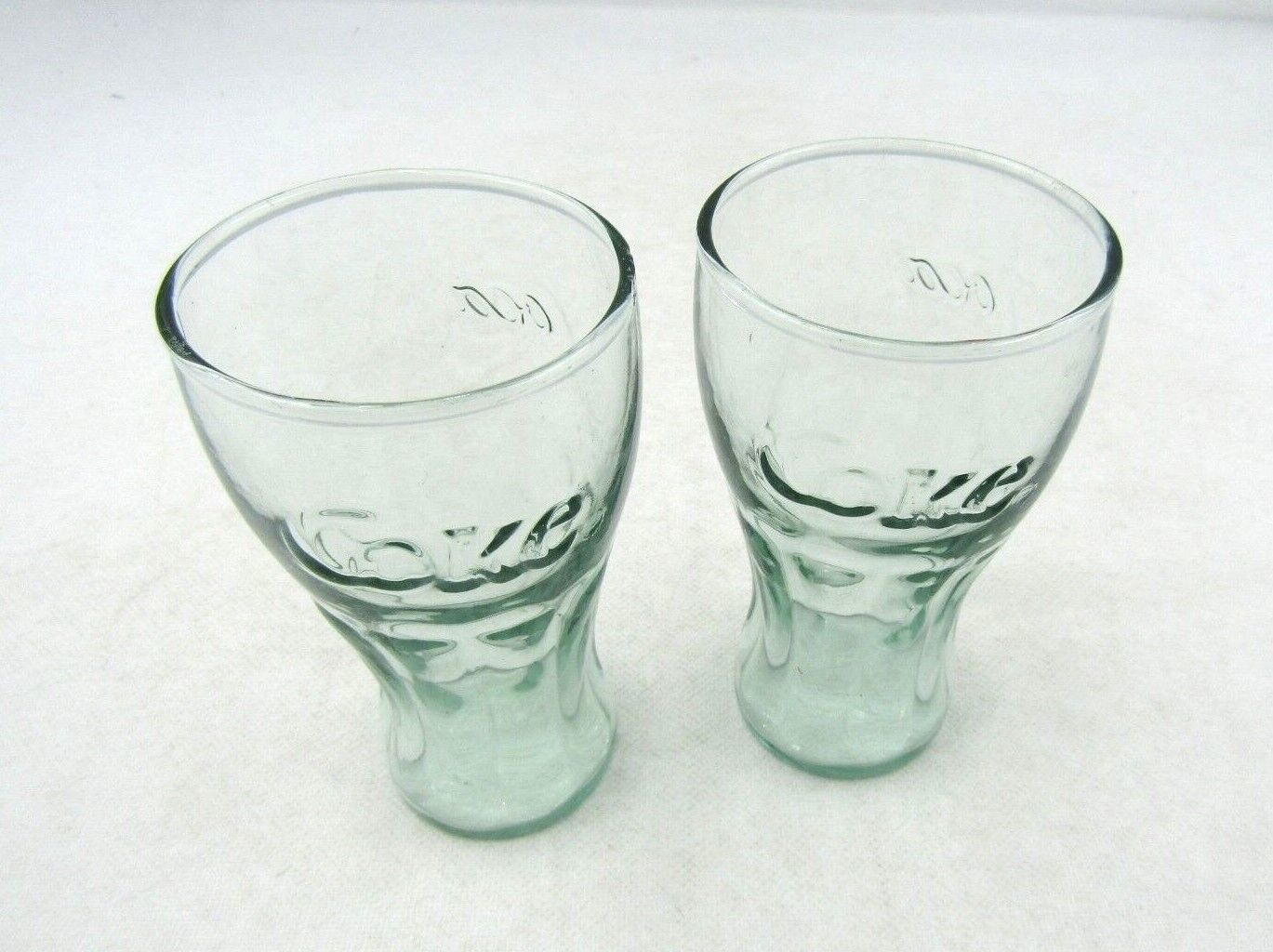 Vintage set/2 Miniature Coca-Cla Glasses 4 3/8\